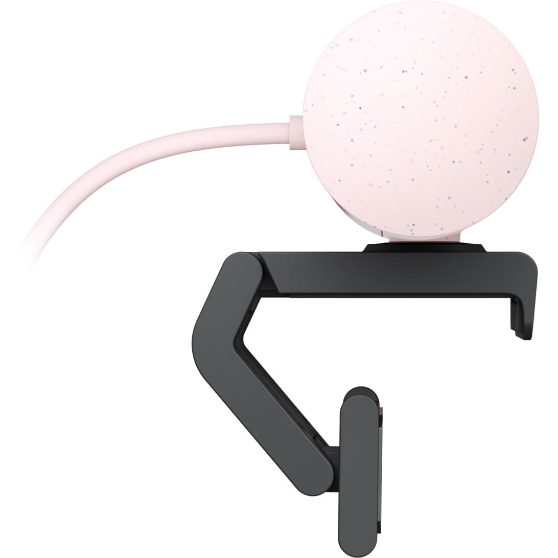 Logitech BRIO 500 Rose webcam with 1080p video, autofocus, and privacy shutter