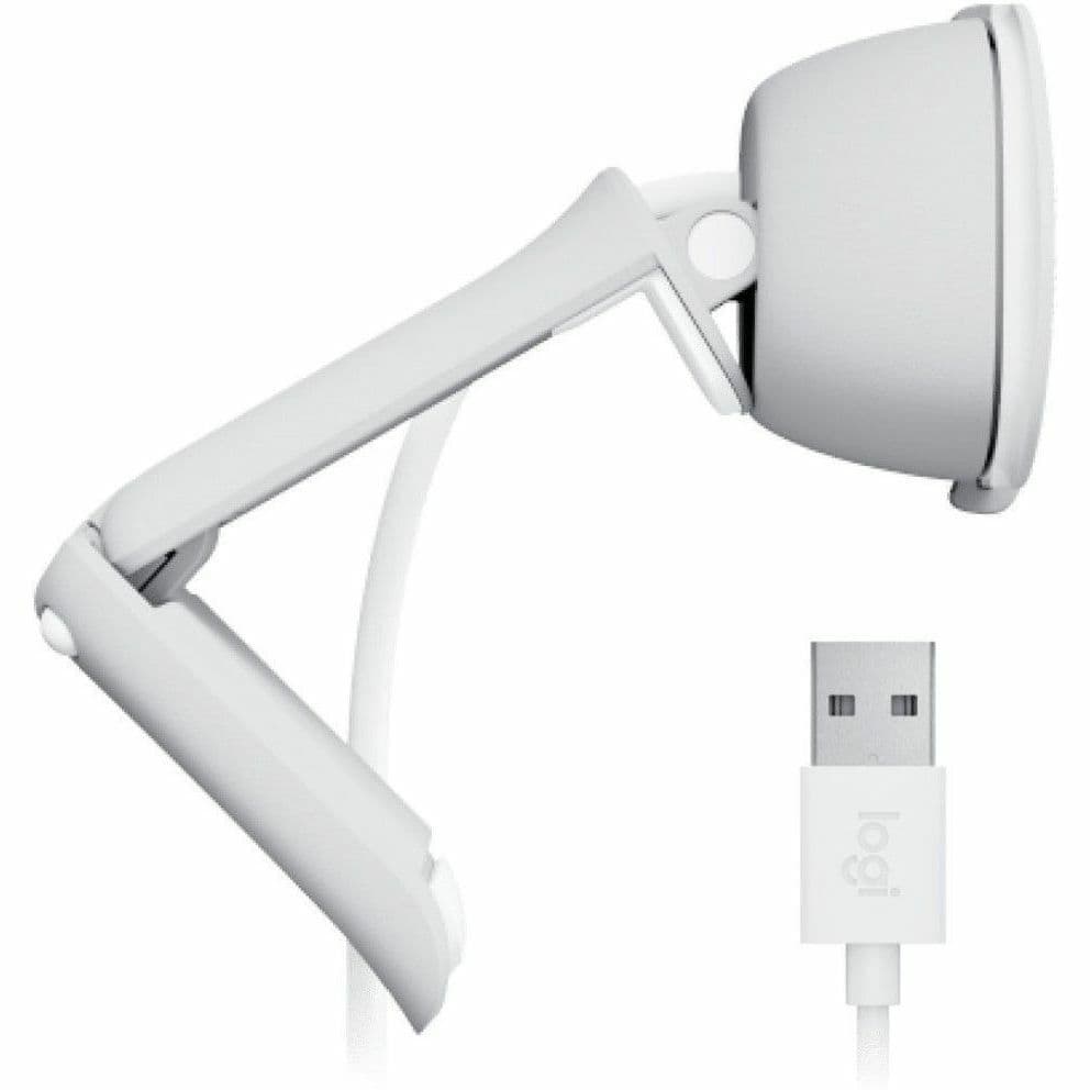 Logitech Brio 100 Webcam White front view for 1080p HD video calls