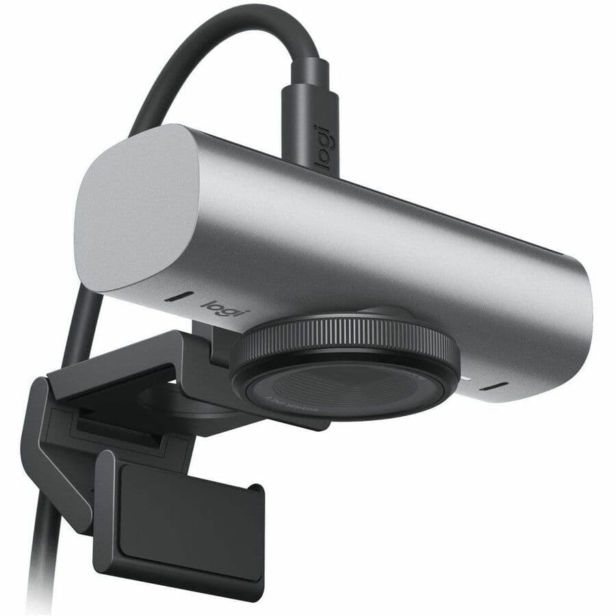 Logitech MX Brio Graphite LAT webcam with 4K video, USB-C connectivity, and clip mount