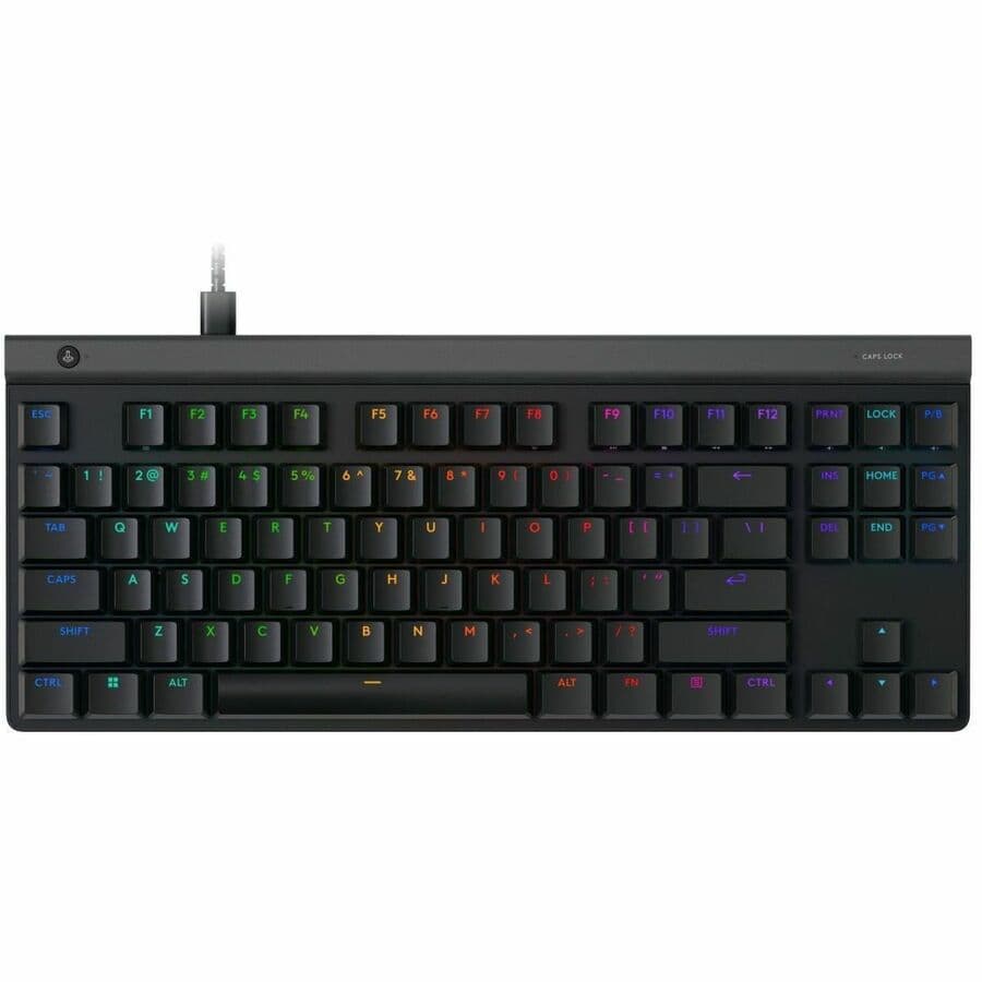 Logitech G515 TKL Tactile Black tenkeyless mechanical keyboard with low-profile black design