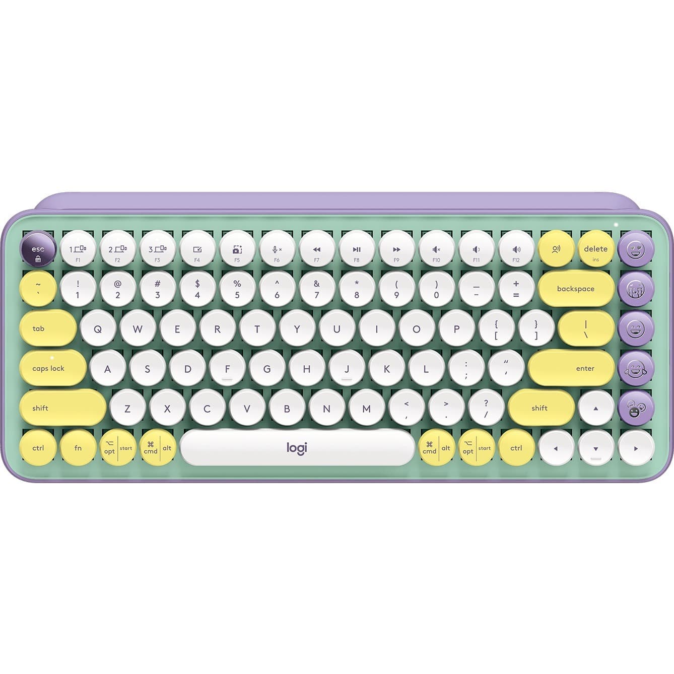 Logitech POP Keys wireless mechanical keyboard with emoji keys in colorful finish
