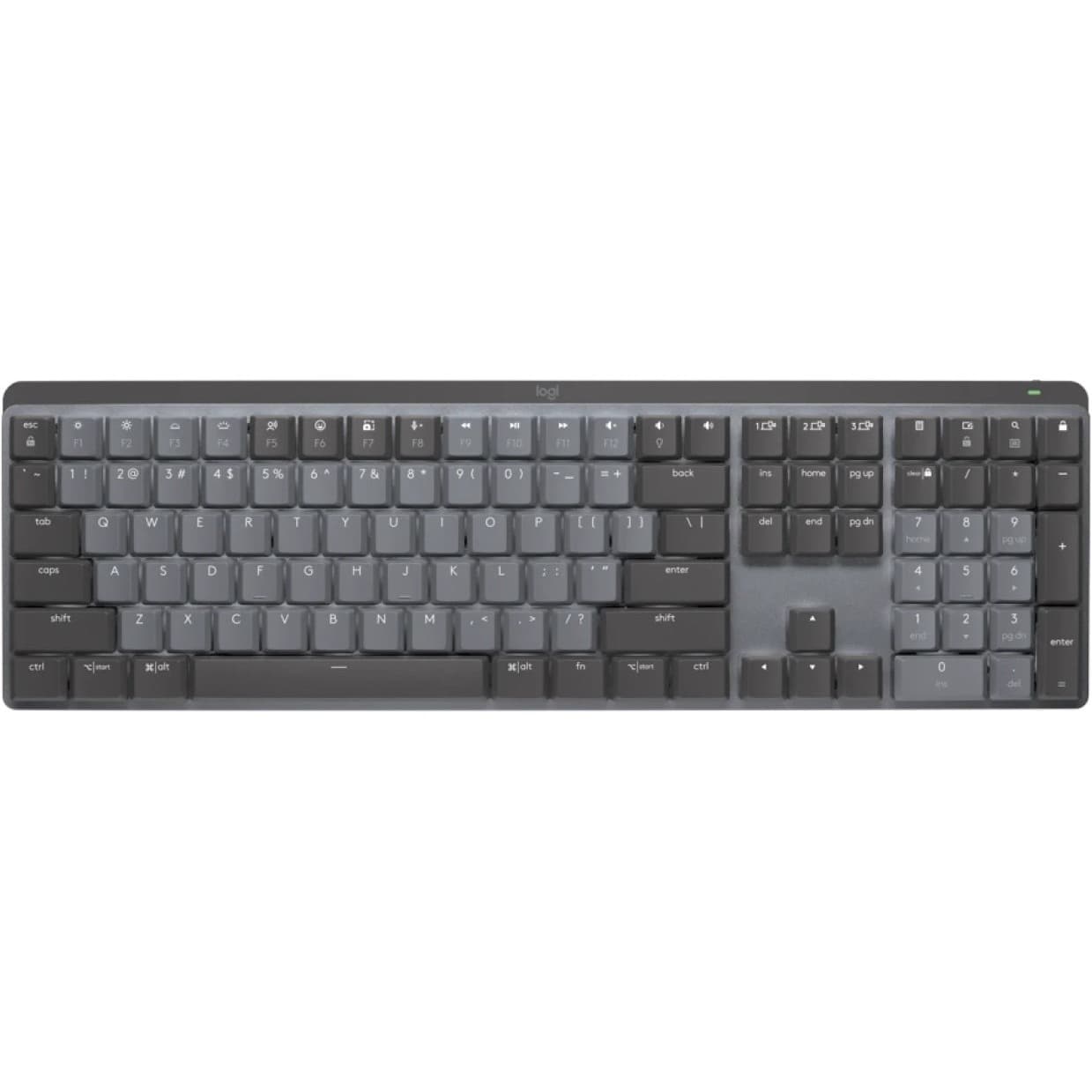 Logitech MX Mechanical wireless illuminated keyboard in graphite with perforated frame