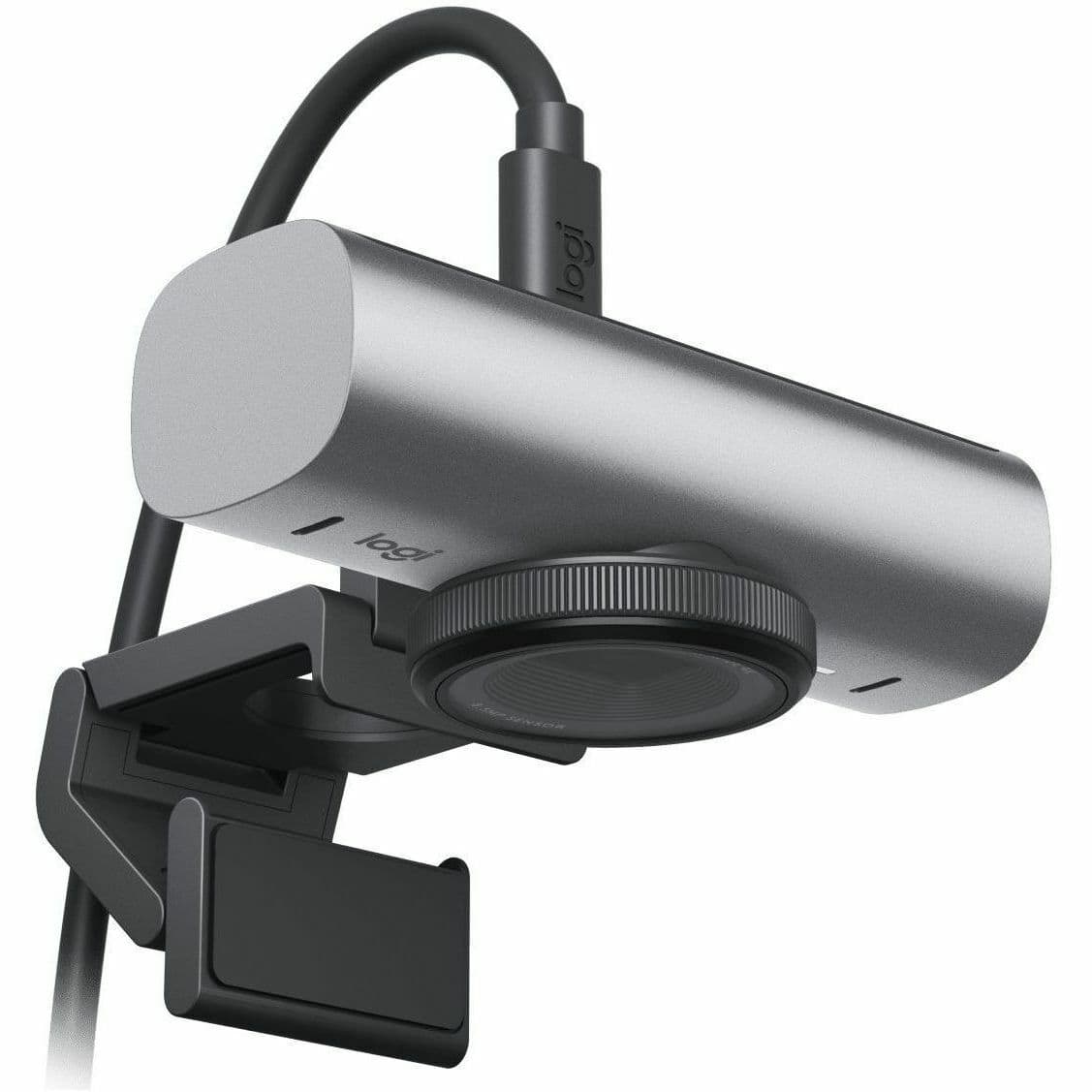 Logitech MX Brio Graphite LAT webcam with 4K video, USB-C connectivity, and clip mount