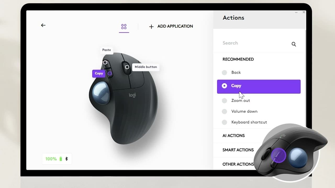 How to customize the buttons of ERGO M575S Wireless Trackball with Logi Options+