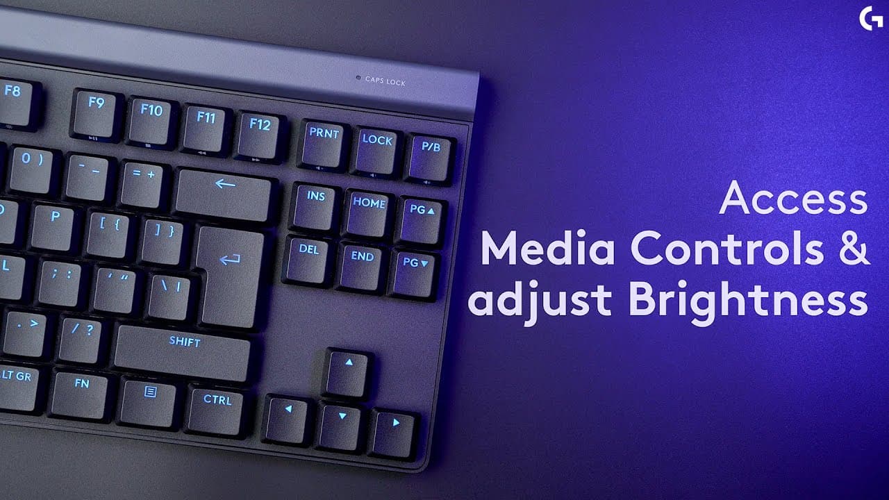 How to access media controls and adjust brightness on Logitech G515 keyboards