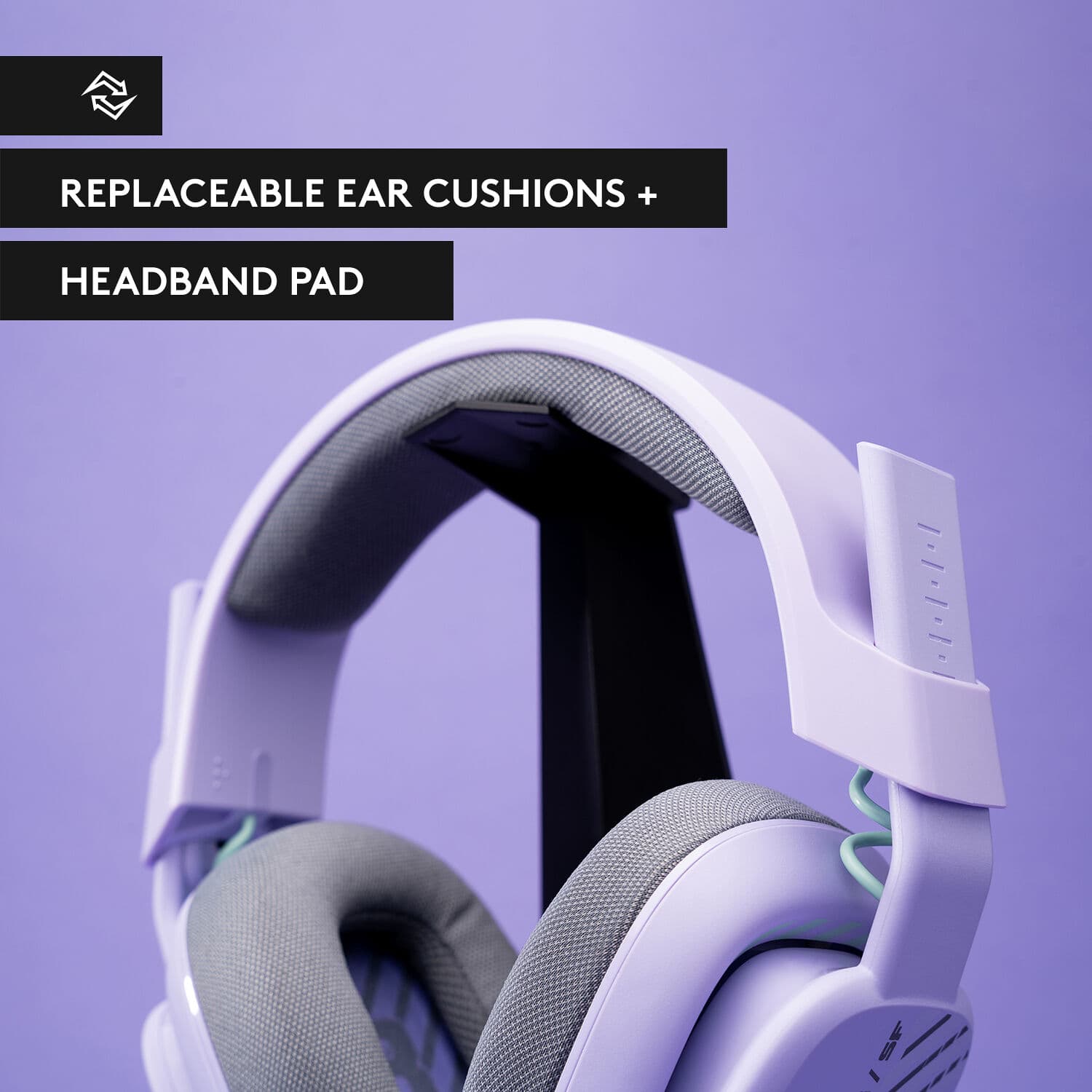 Logitech ASTRO A10 G2 wired PC gaming headset in Lilac with over-ear cups and boom microphone