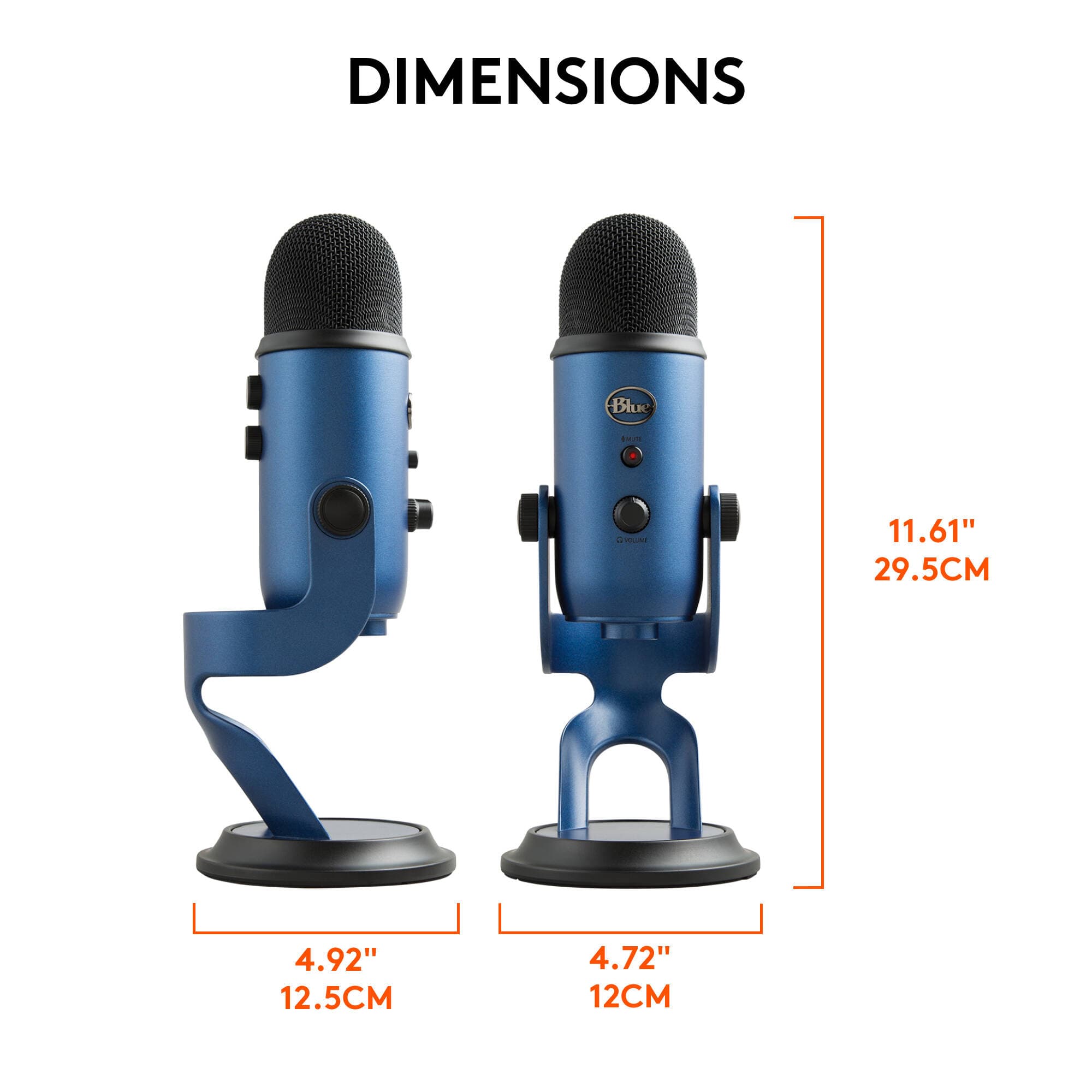 Logitech USB microphone in Midnight Blue with four polar patterns and headphone monitoring