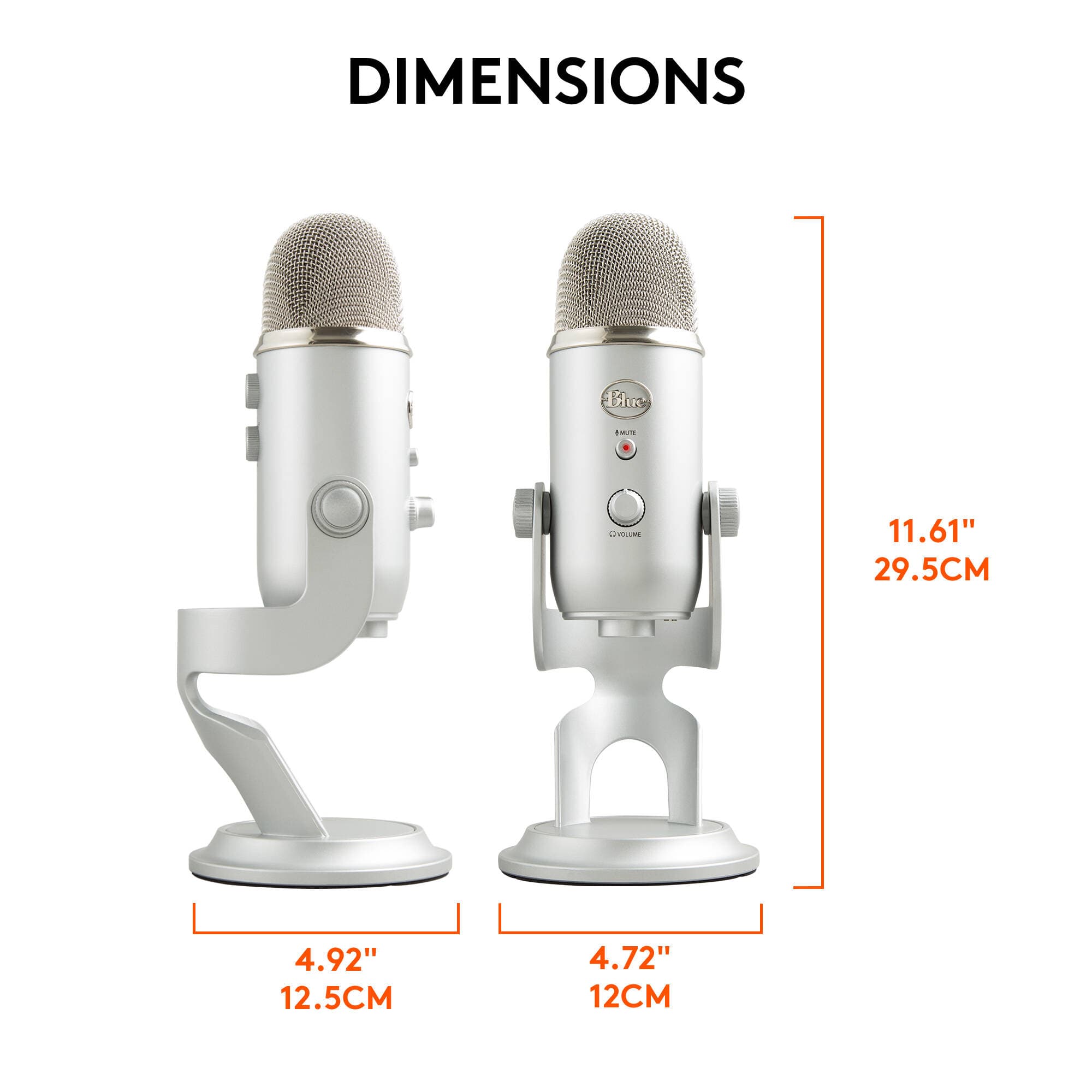 Blue Yeti USB desktop microphone in silver finish