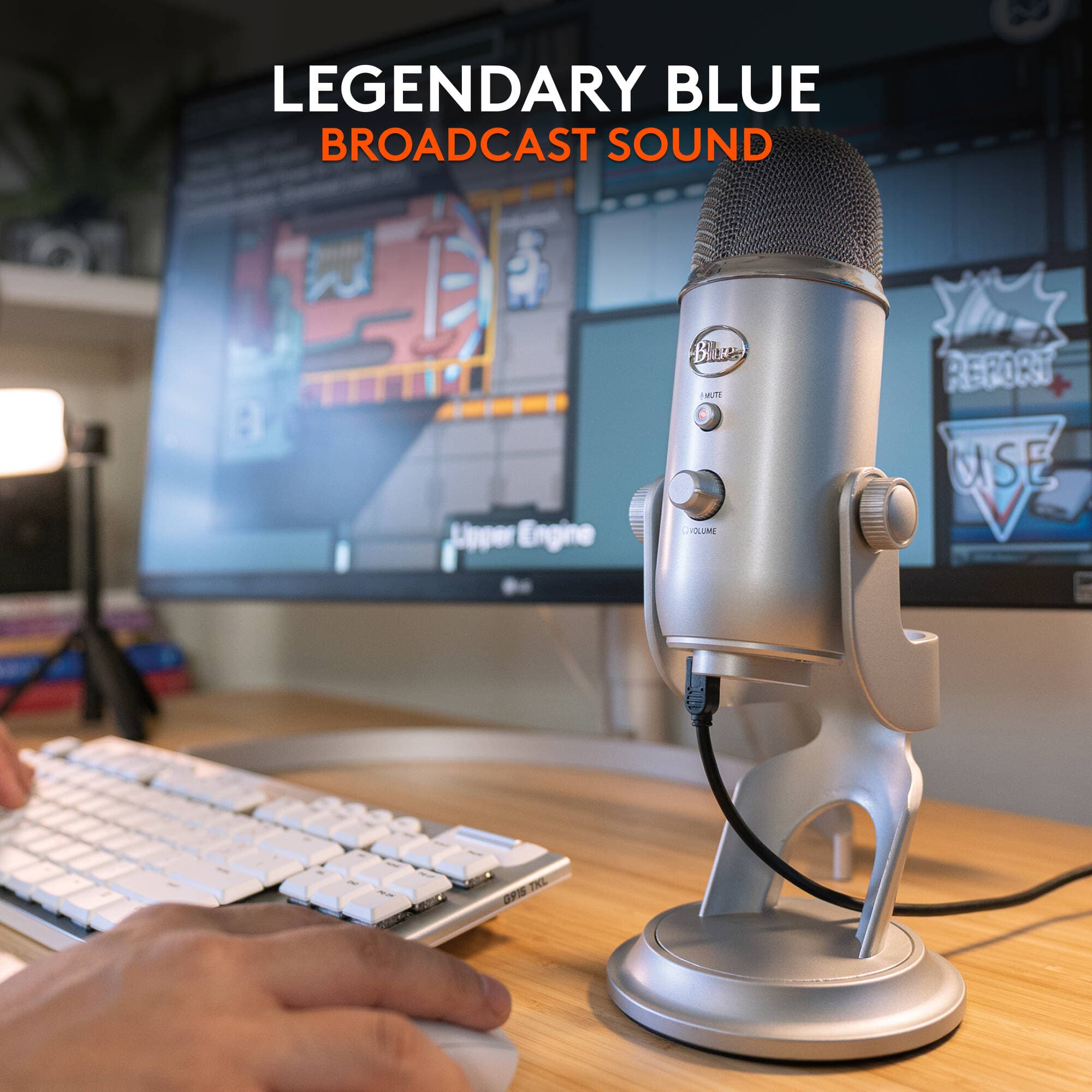 Blue Yeti USB desktop microphone in silver finish