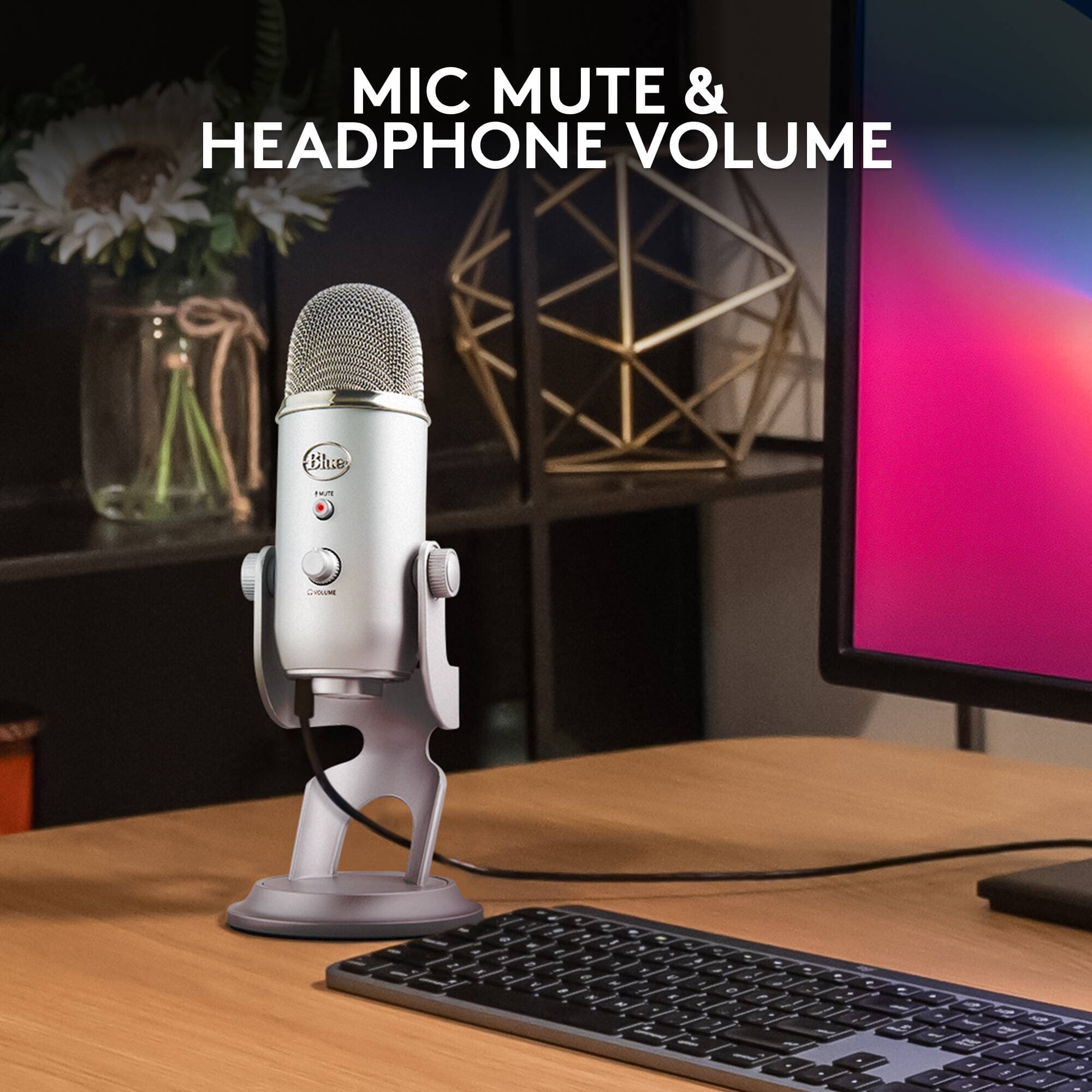 Blue Yeti USB desktop microphone in silver finish
