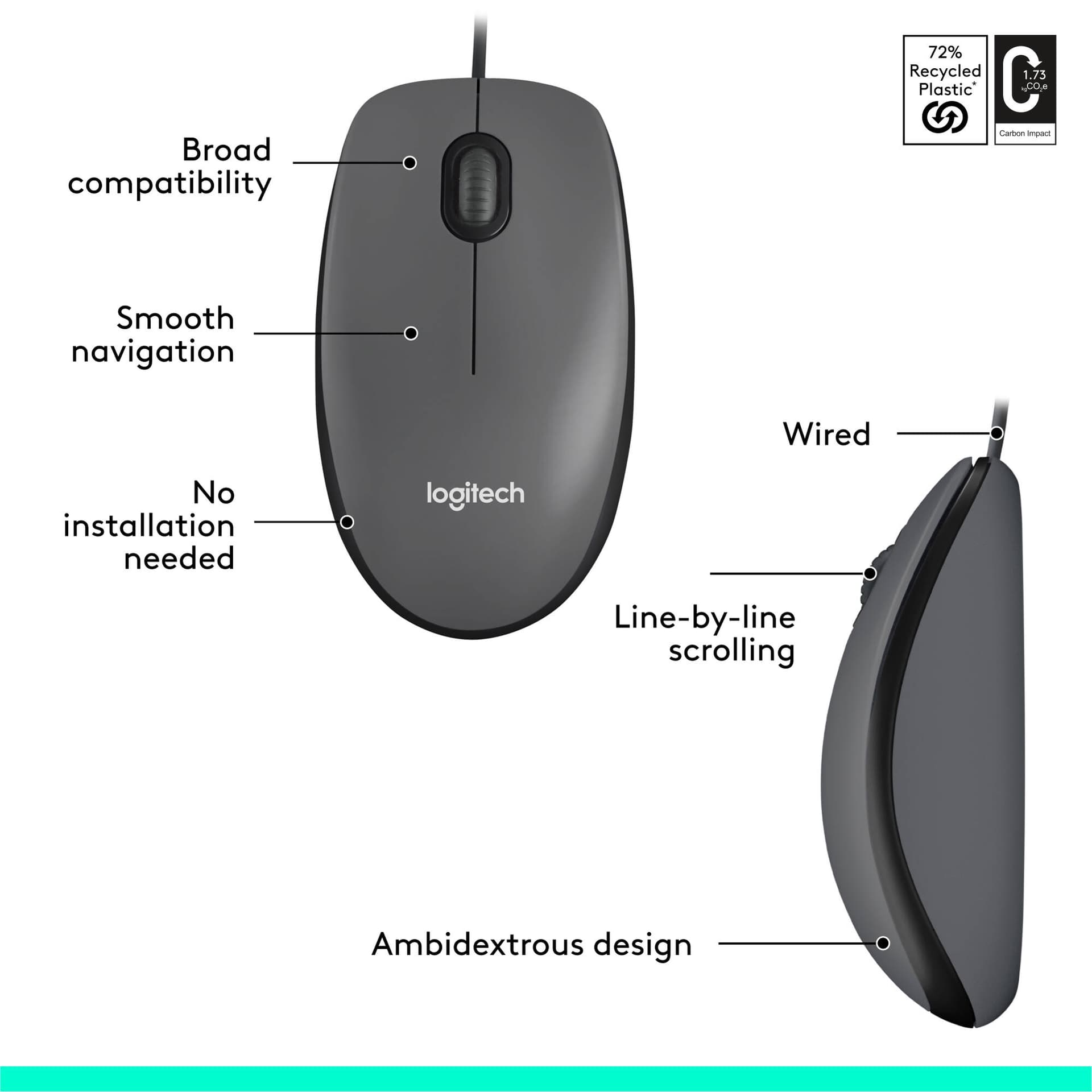 M100 Mouse USB Black view 7