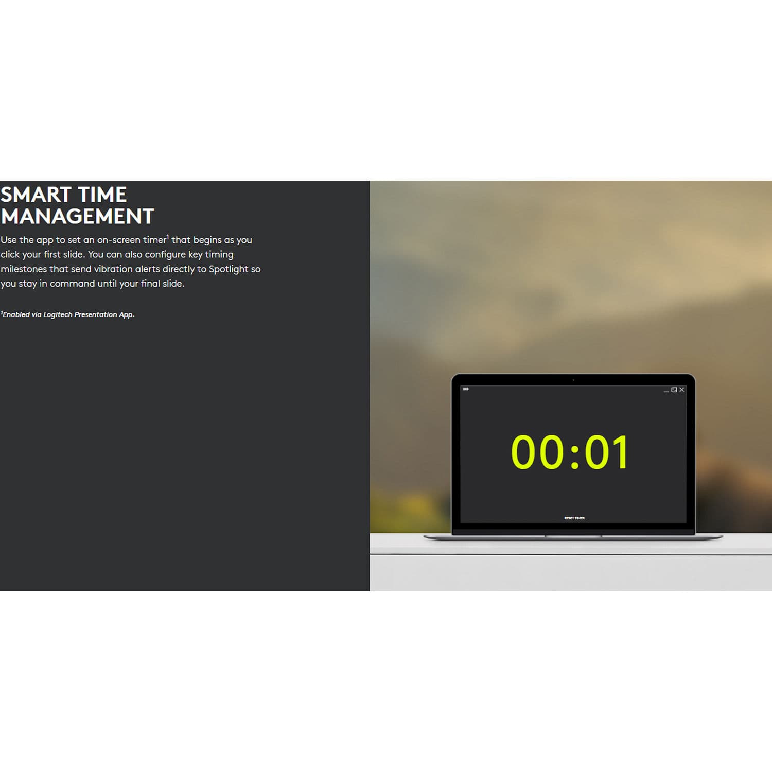 Logitech Spotlight Remote Slate wireless presentation remote with precise pointer control