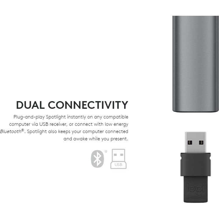 Logitech Spotlight Remote Slate wireless presentation remote with precise pointer control