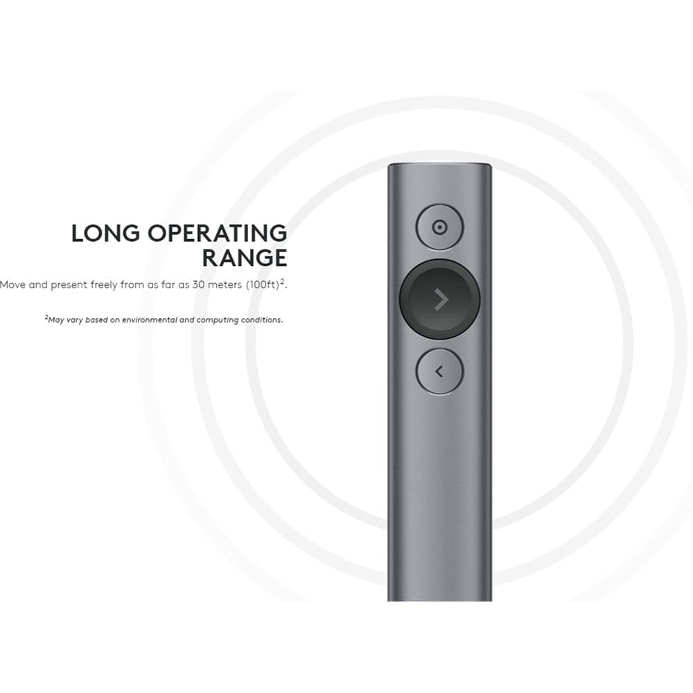 Logitech Spotlight Remote Slate wireless presentation remote with precise pointer control
