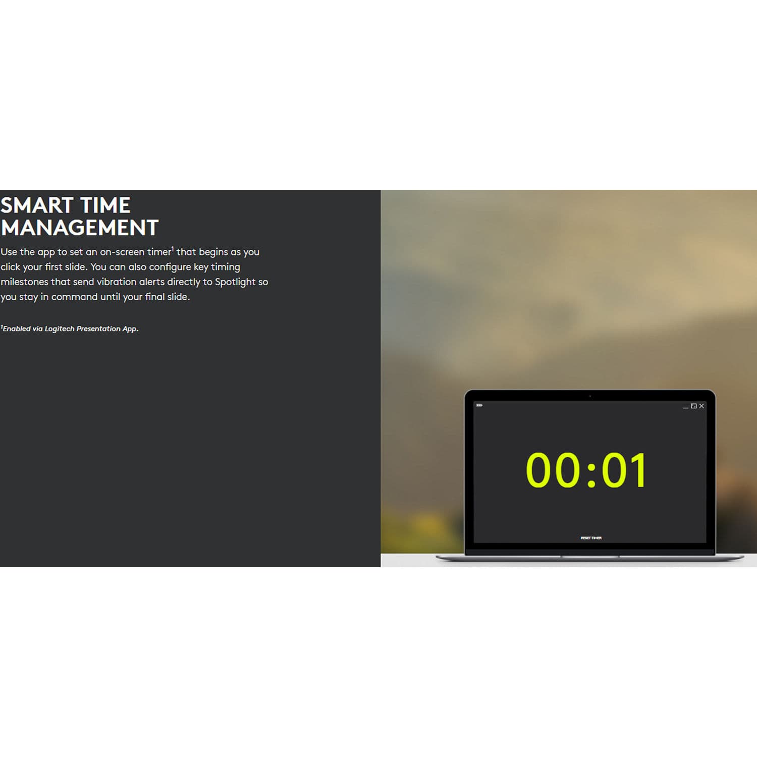 Logitech Spotlight Remote Gold wireless presentation remote with highlight and magnify control