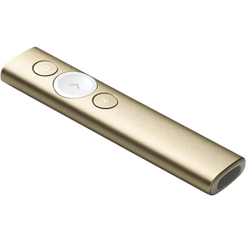 Logitech Spotlight Remote Gold wireless presentation remote with highlight and magnify control