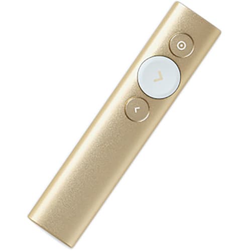 Logitech Spotlight Remote Gold wireless presentation remote with highlight and magnify control