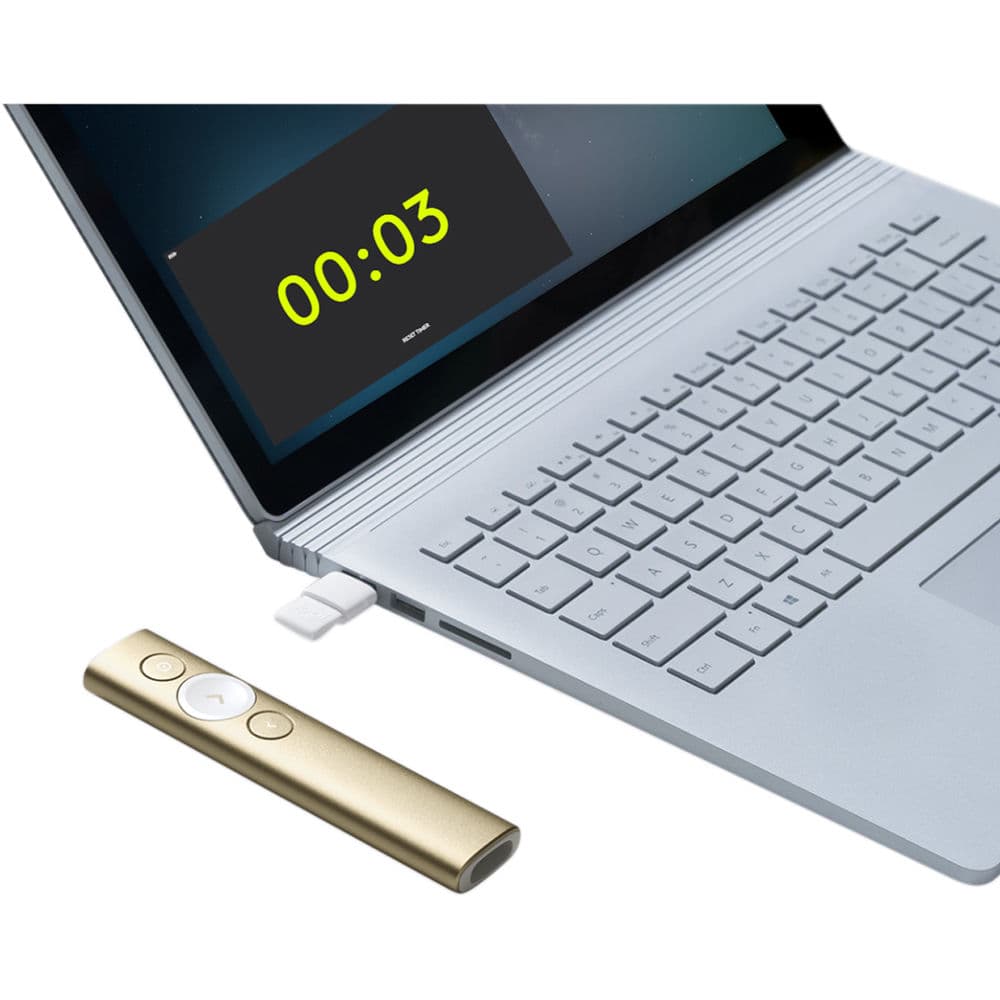 Logitech Spotlight Remote Gold wireless presentation remote with highlight and magnify control