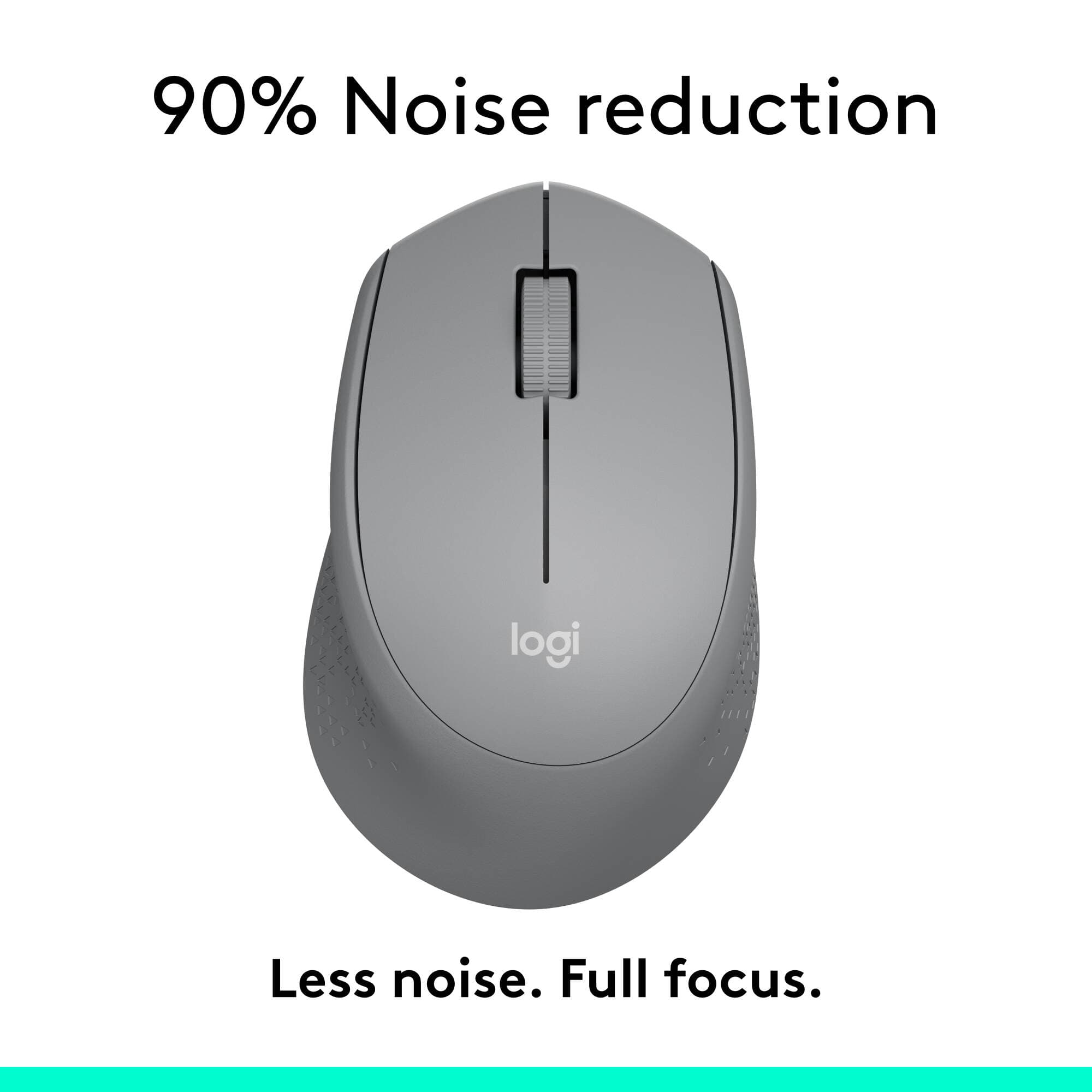 Logitech M330 Silent Plus Grey wireless right-handed mouse with silent clicks