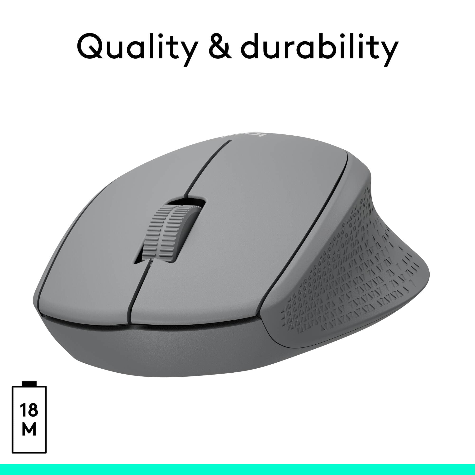 Logitech M330 Silent Plus Grey wireless right-handed mouse with silent clicks