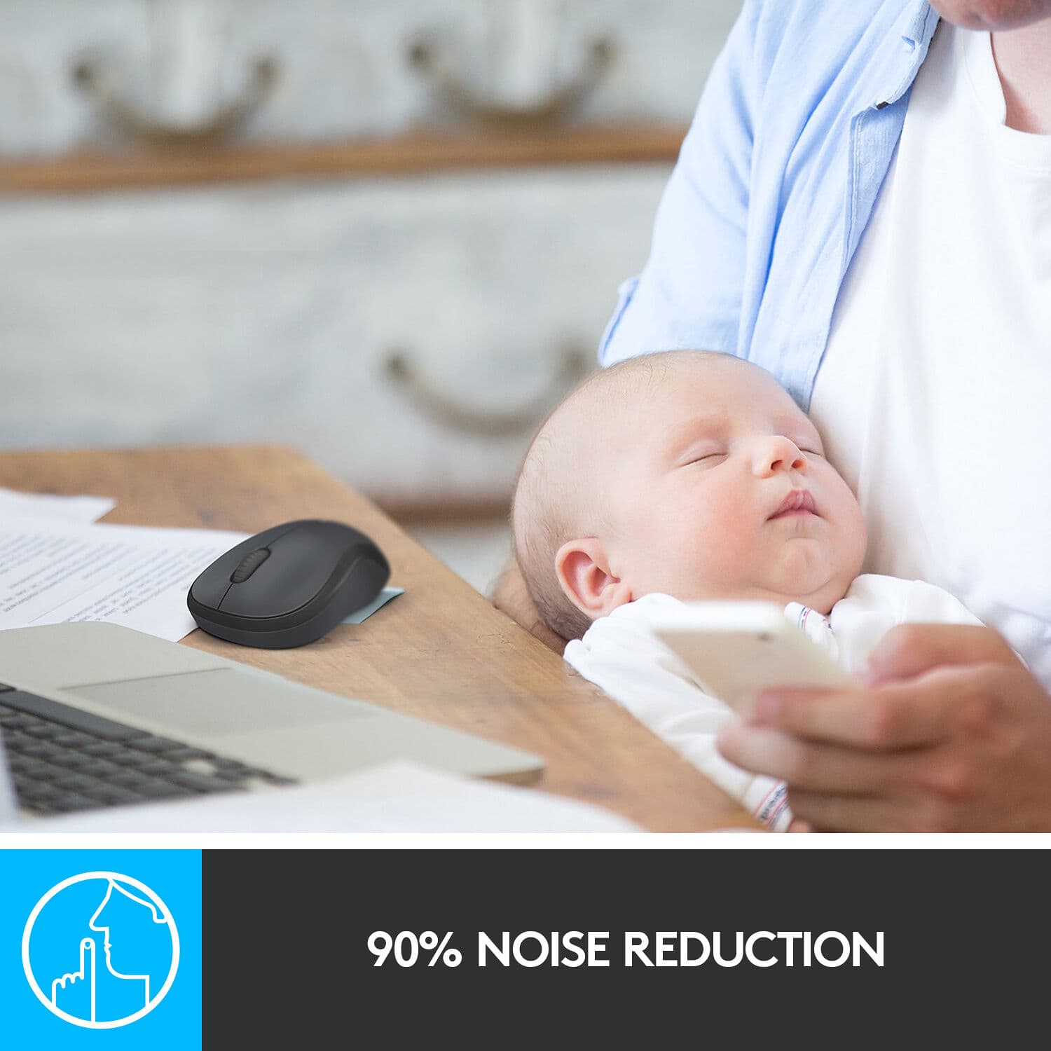 M220 SILENT Wrls Mouse Blk view 6