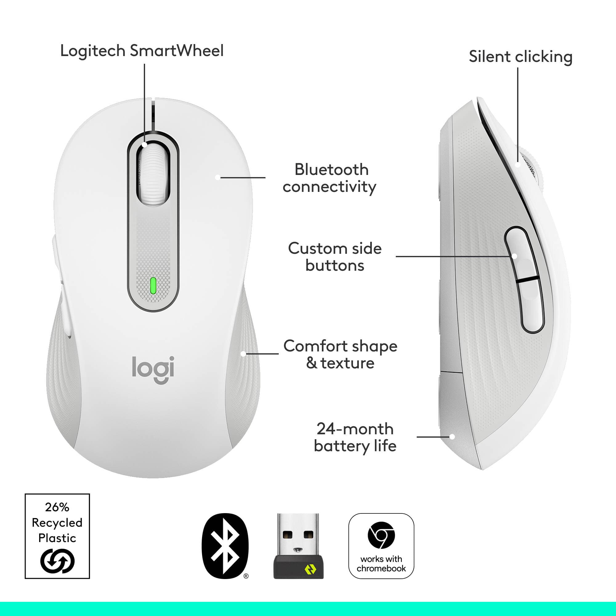 SIGNATURE M650 MOUSE (OFF-WHITE) view 7