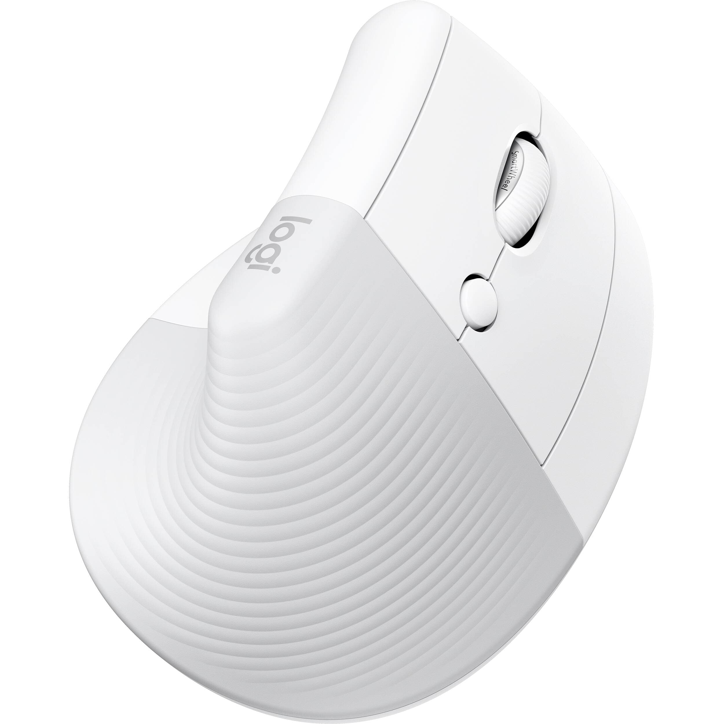 Logitech LIFT Ergo Mouse for Mac in off-white, vertical ergonomic wireless mouse
