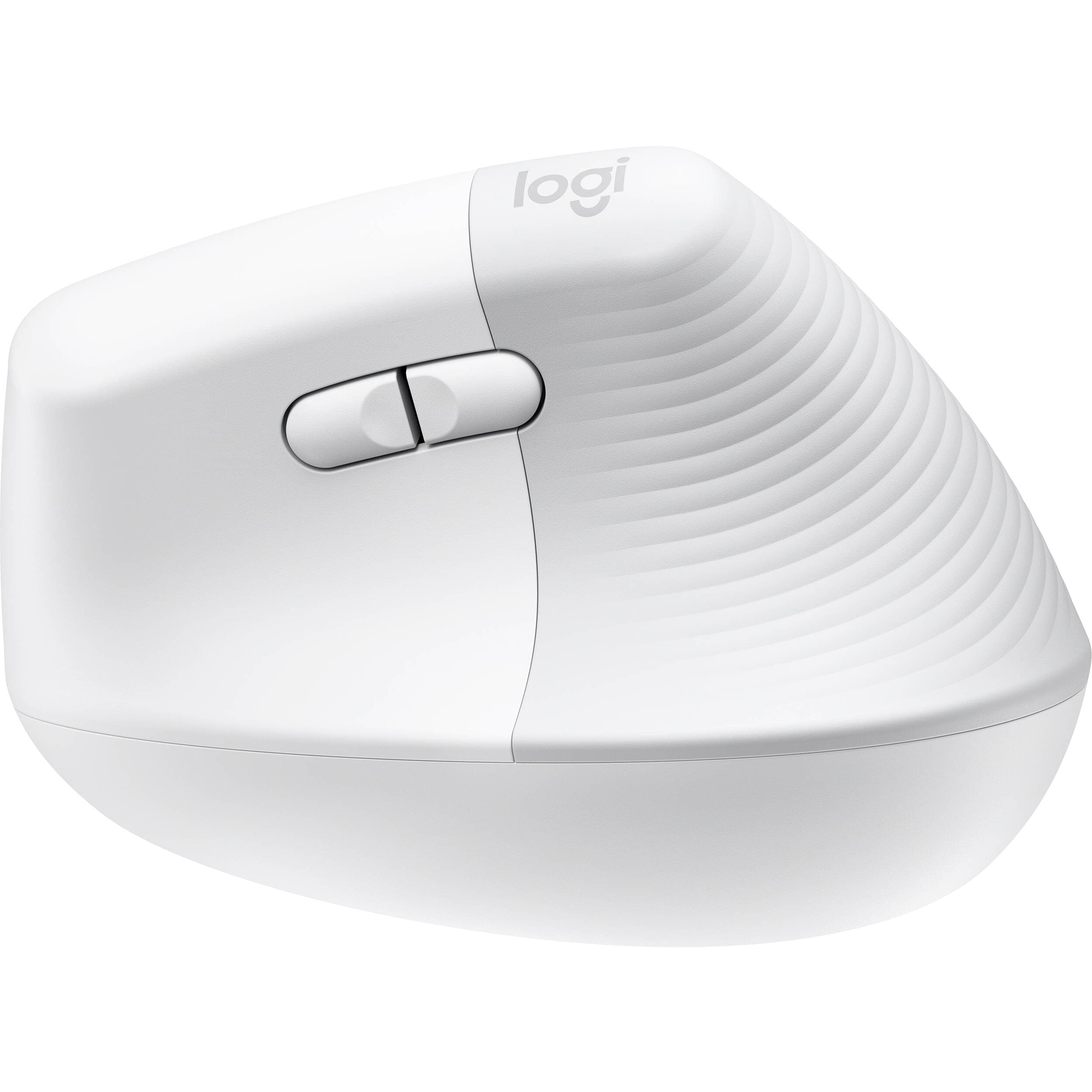 Logitech LIFT Ergo Mouse for Mac in off-white, vertical ergonomic wireless mouse
