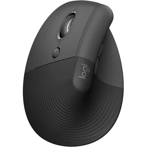 Logitech Lift Vertical Mouse for Business in graphite, vertical ergonomic wireless mouse for smaller hands