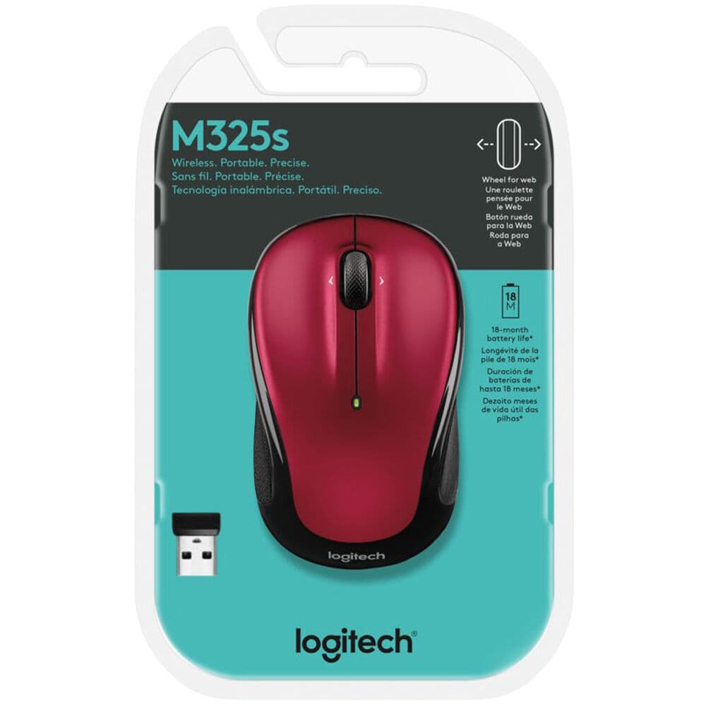 LOGITECH - COMPUTER ACCESSORIES M325S 3BTN USB RED WIRELESS MOUSE view 3