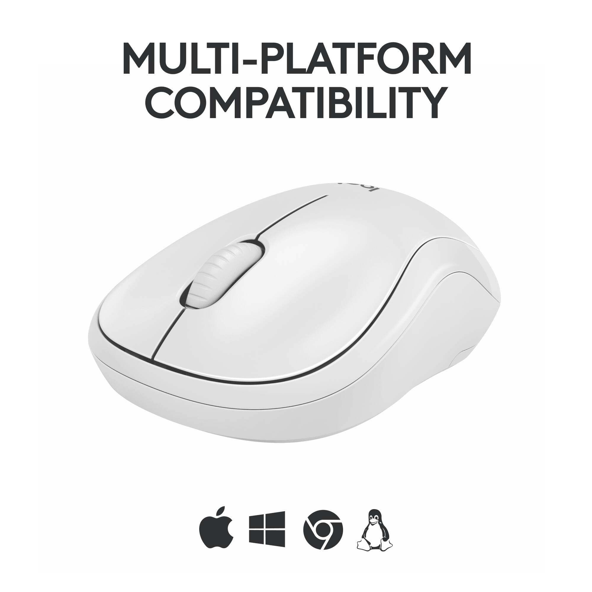Logitech M240 Silent Bluetooth Mouse in Off-white, ambidextrous low-noise design