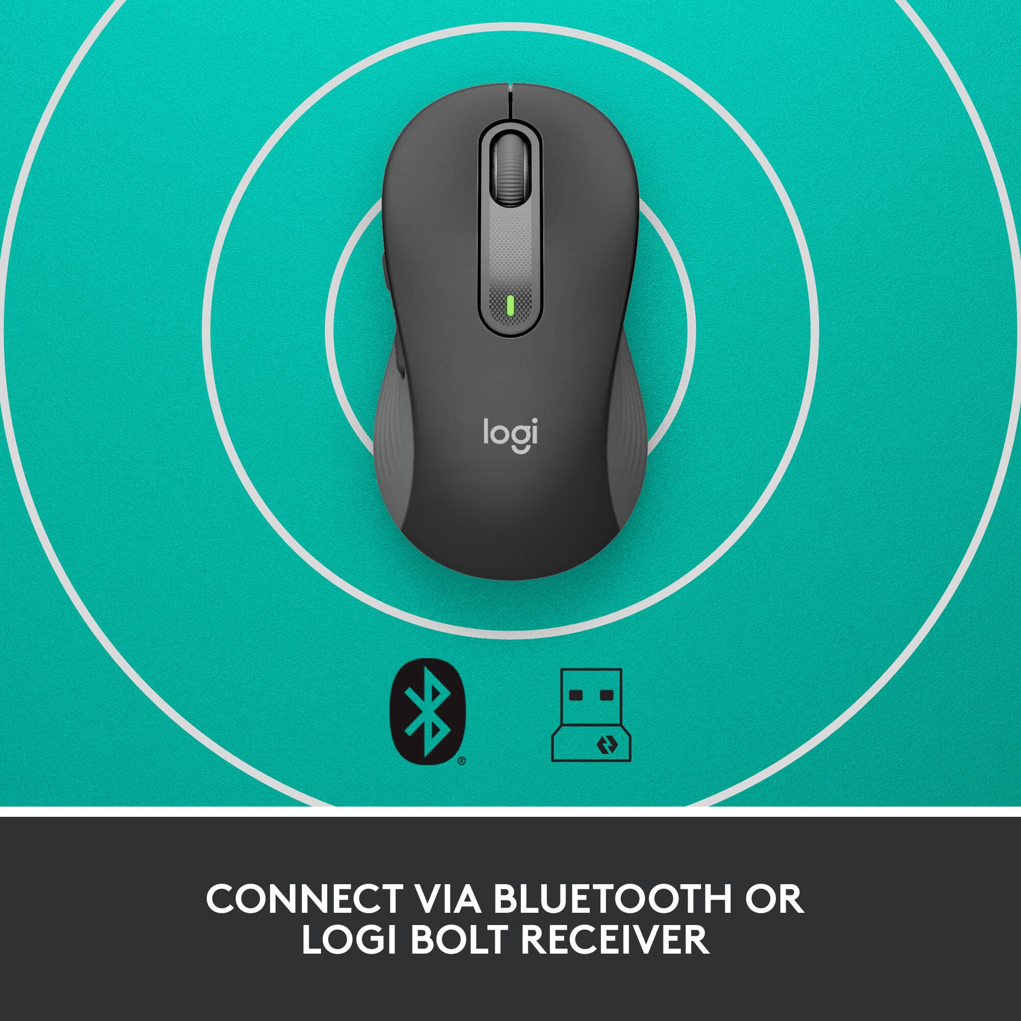 Logitech Signature M650 L for Business wireless mouse in graphite, large size for comfortable everyday office use
