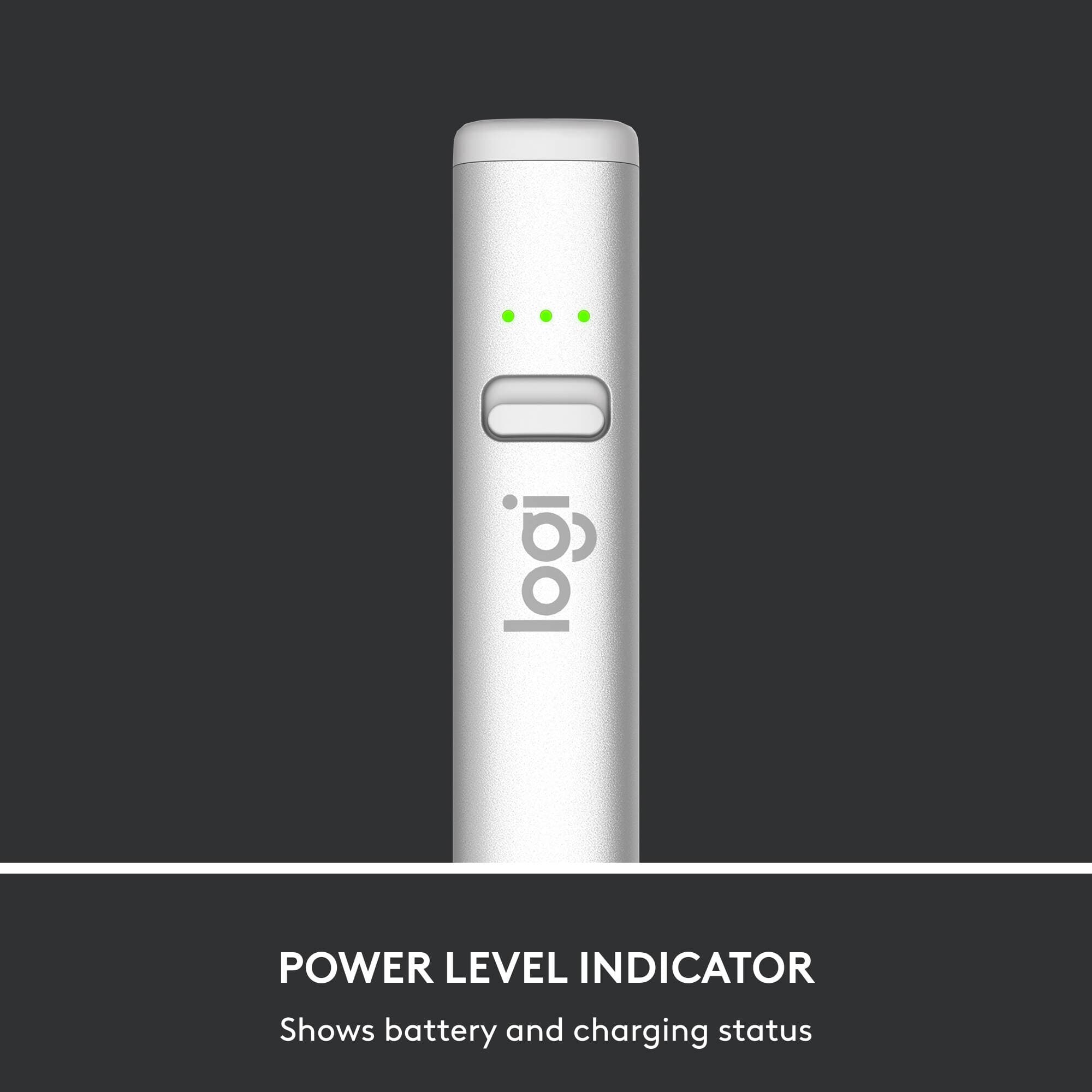 Logitech Crayon digital pencil for iPad with USB-C port in silver finish