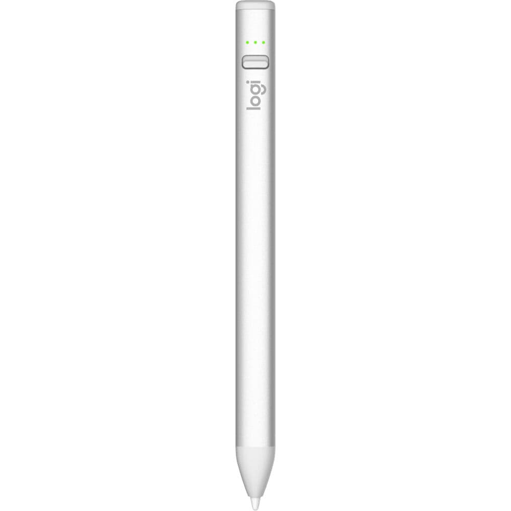 Logitech Crayon digital pencil for iPad with USB-C port in silver finish