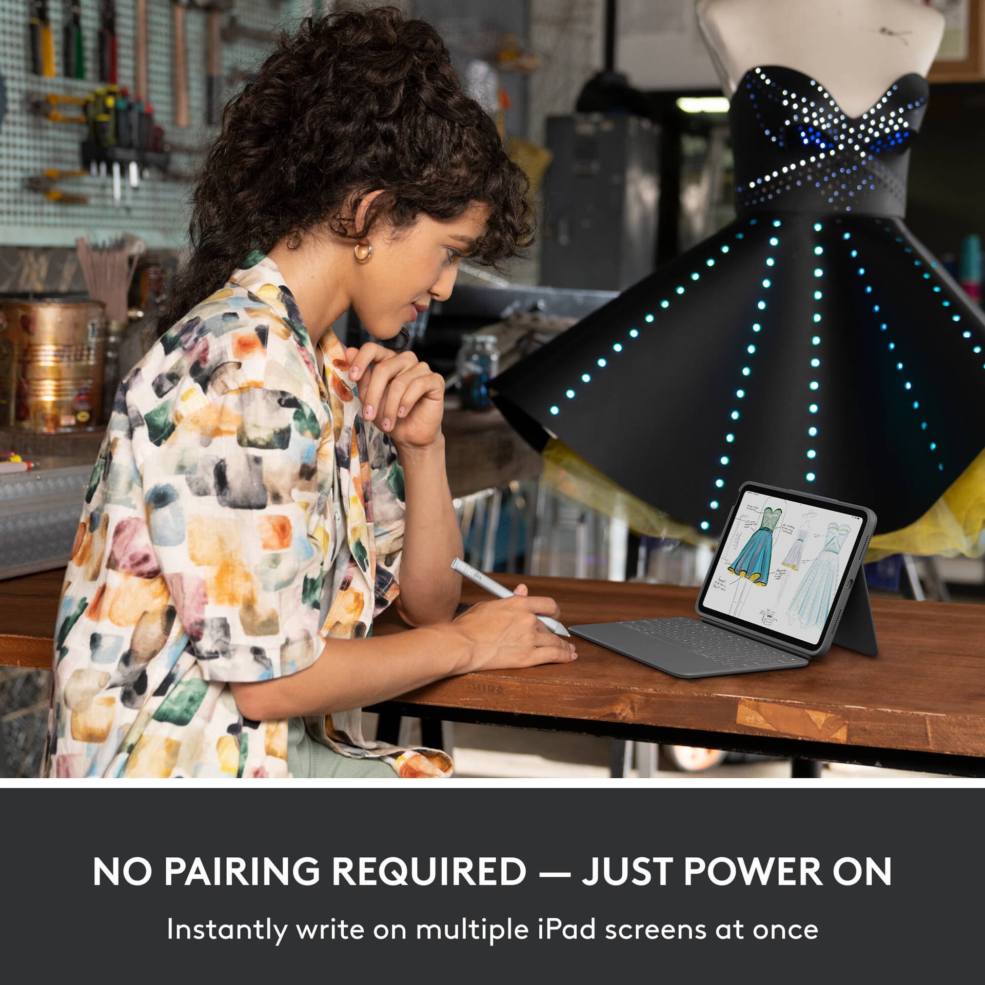 Logitech Crayon digital pencil for iPad with USB-C port in silver finish