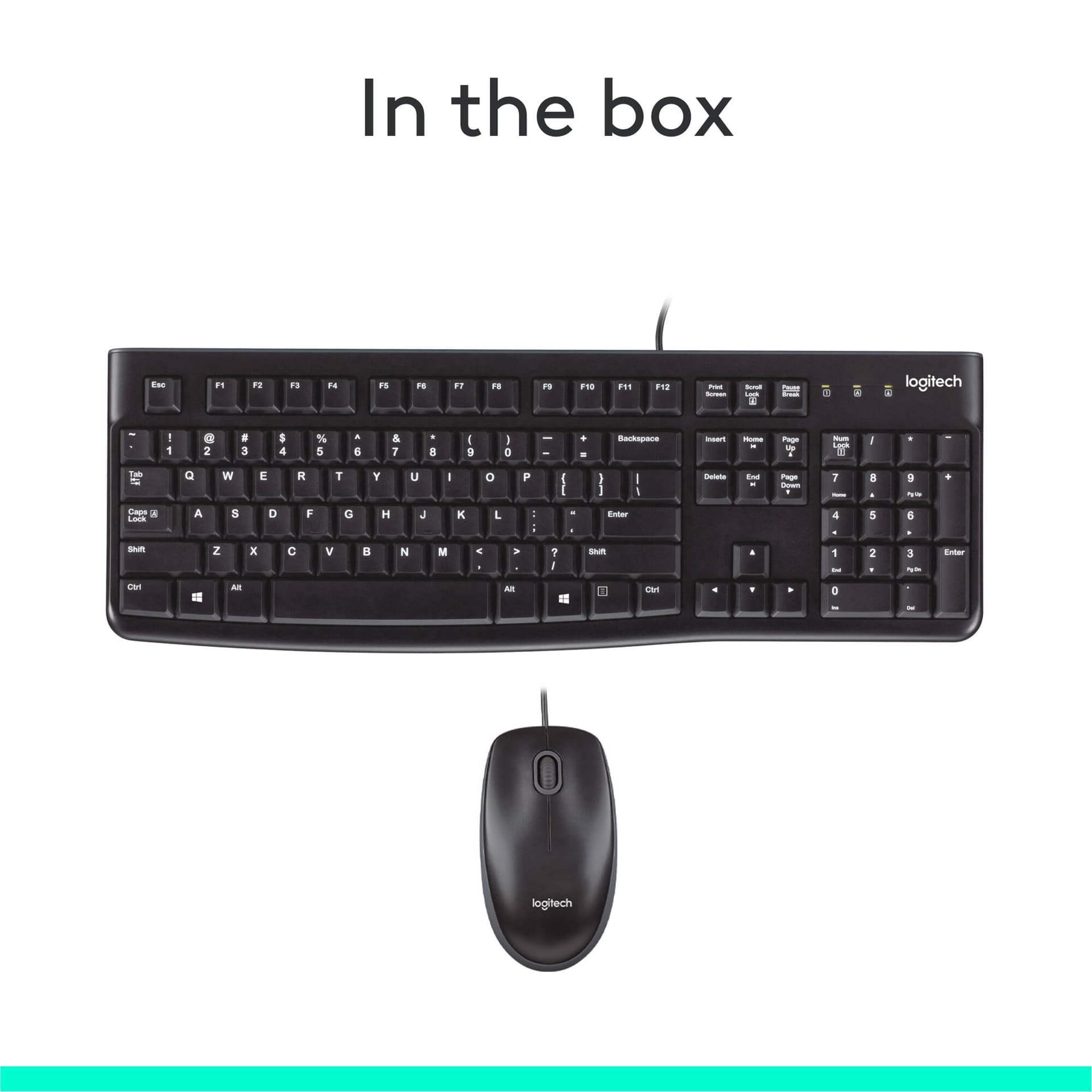 Logitech Desktop MK120 wired keyboard and optical mouse set with USB connection