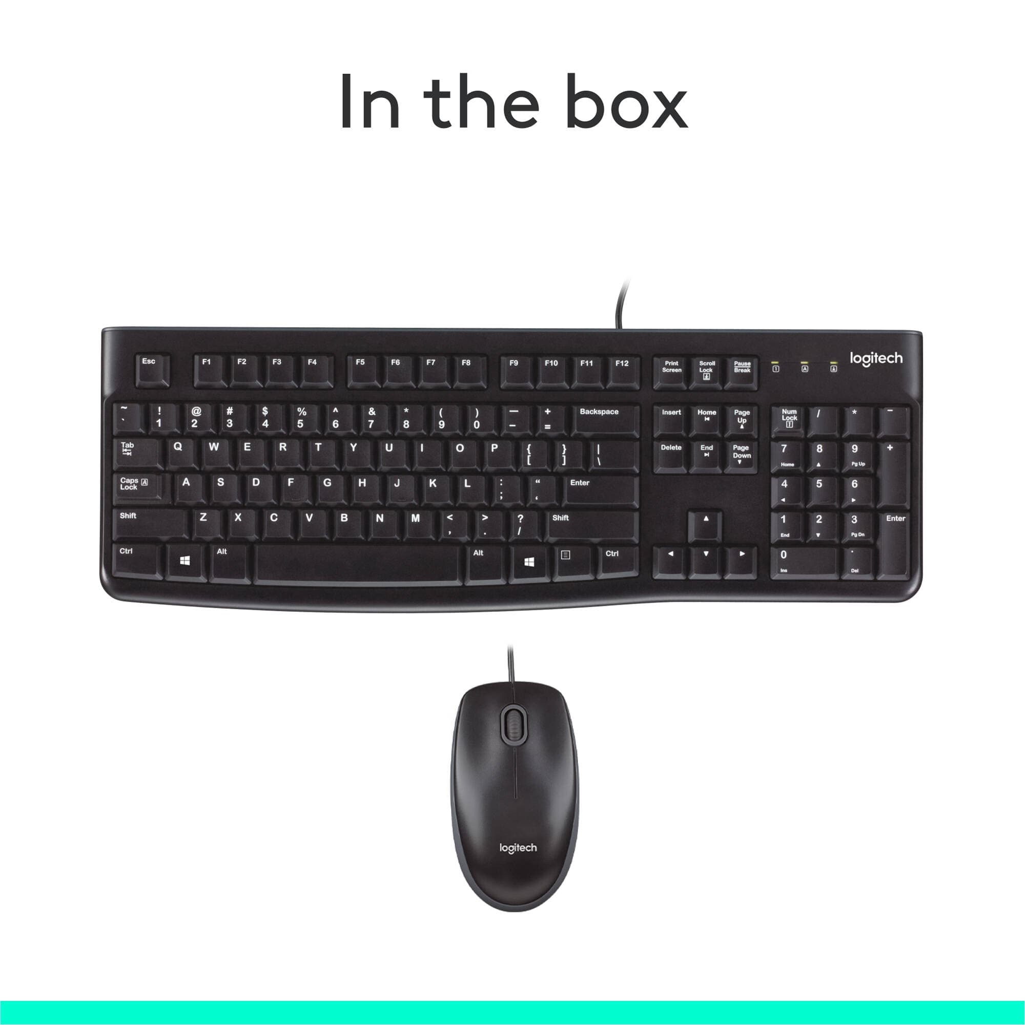 Logitech Desktop MK120 wired keyboard and optical mouse set with USB connection