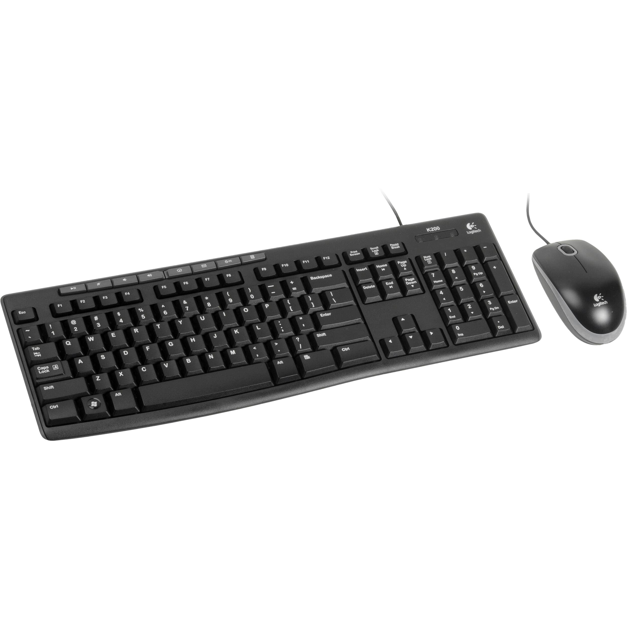 Logitech MK200 wired keyboard and mouse combo with USB connection and one-touch media controls