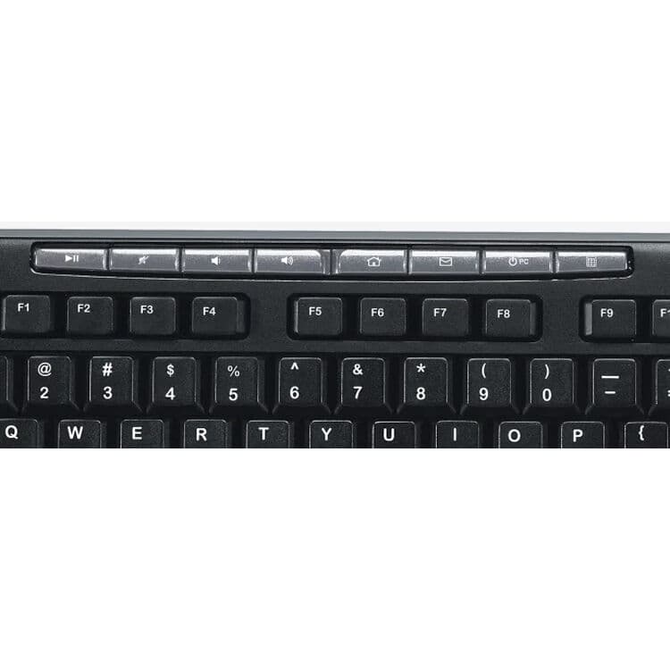 Logitech MK200 wired keyboard and mouse combo with USB connection and one-touch media controls