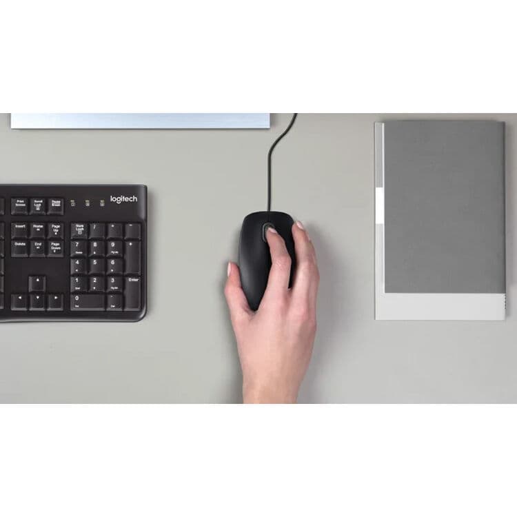 Logitech MK200 wired keyboard and mouse combo with USB connection and one-touch media controls