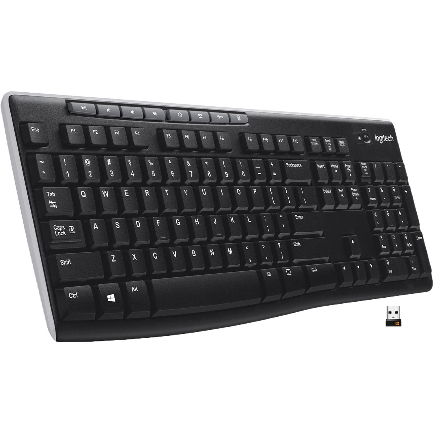 Logitech K270 Wireless Keyboard, Full-Size | USB Receiver, Office