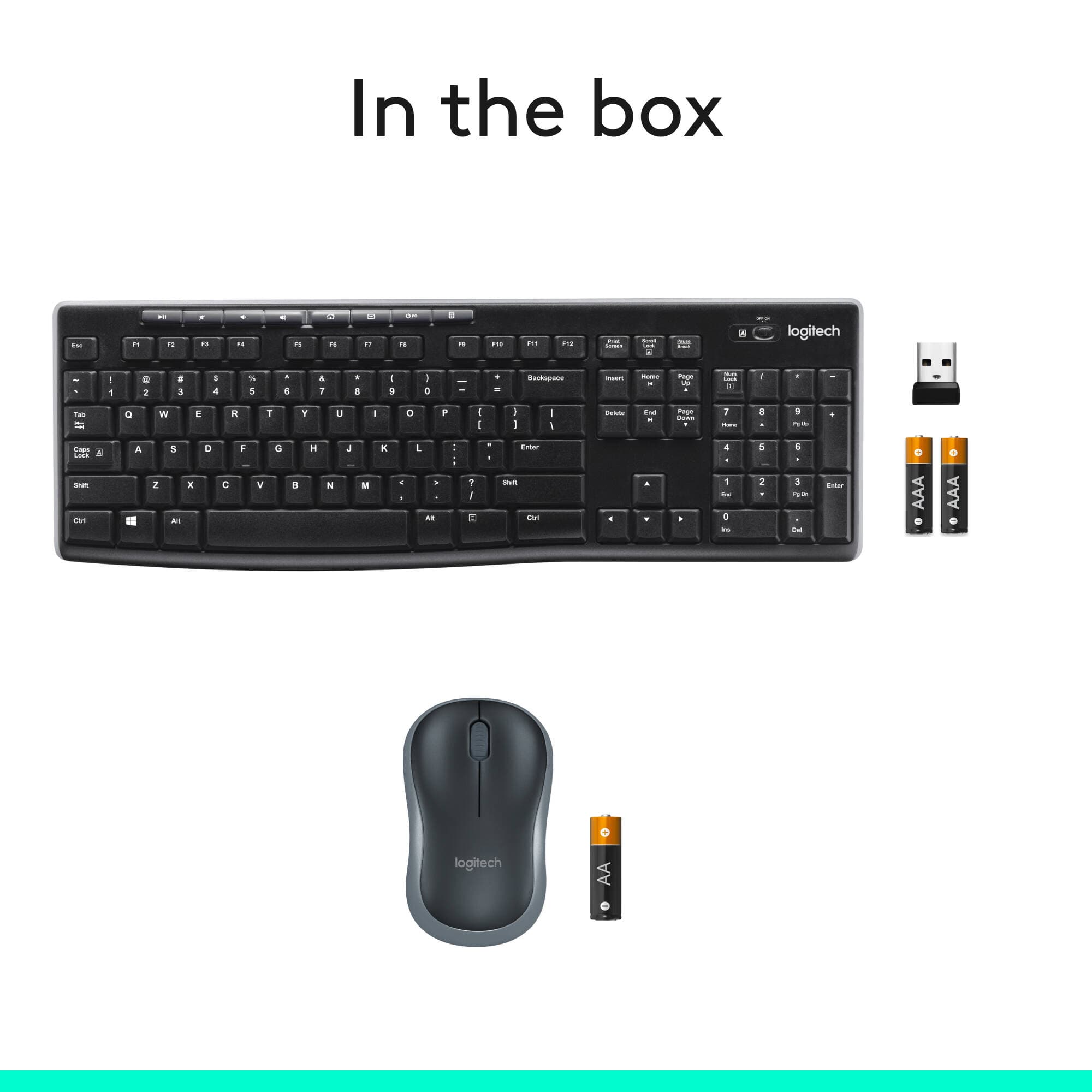 Logitech MK270 Wireless Combo keyboard and mouse with tiny USB receiver