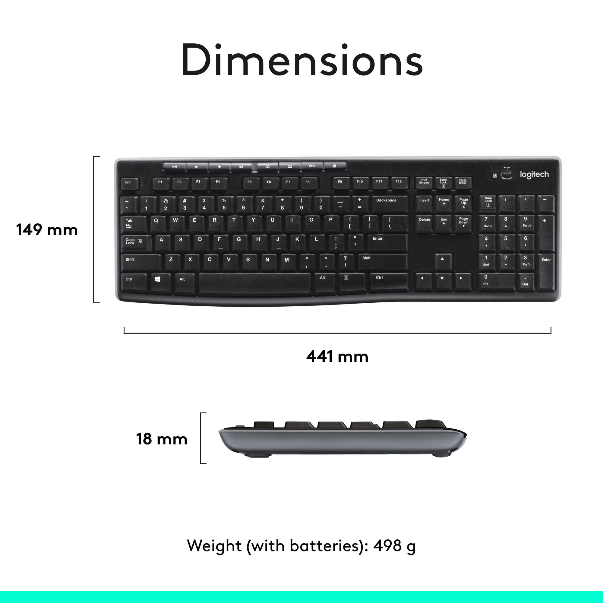 Logitech MK270 Wireless Combo keyboard and mouse with tiny USB receiver