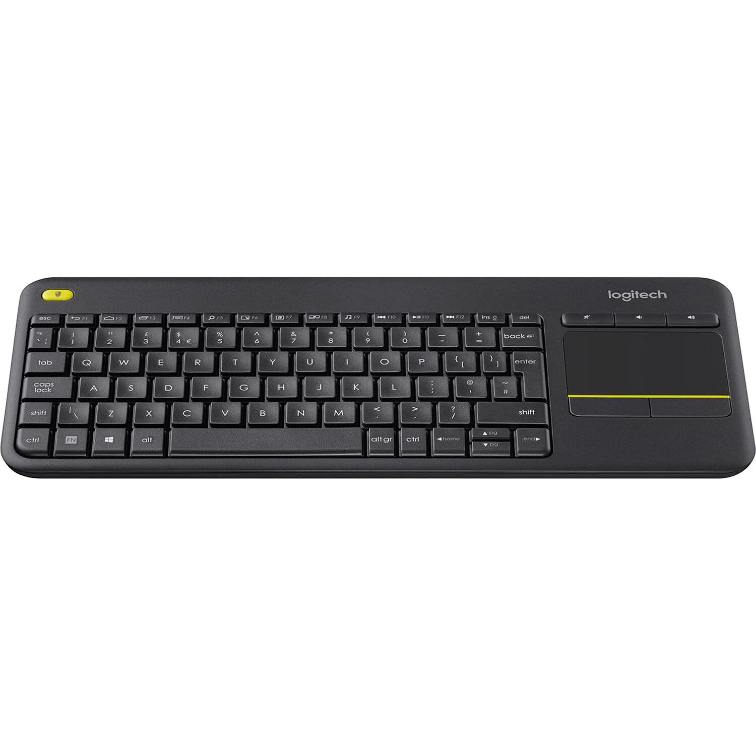 Logitech K400 Plus wireless keyboard with integrated touchpad for Smart TV and couch control