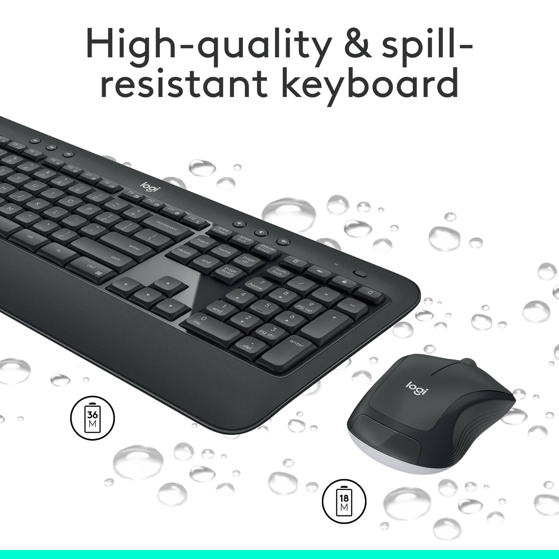 Logitech Wireless Combo MK540 full-size wireless keyboard and mouse set