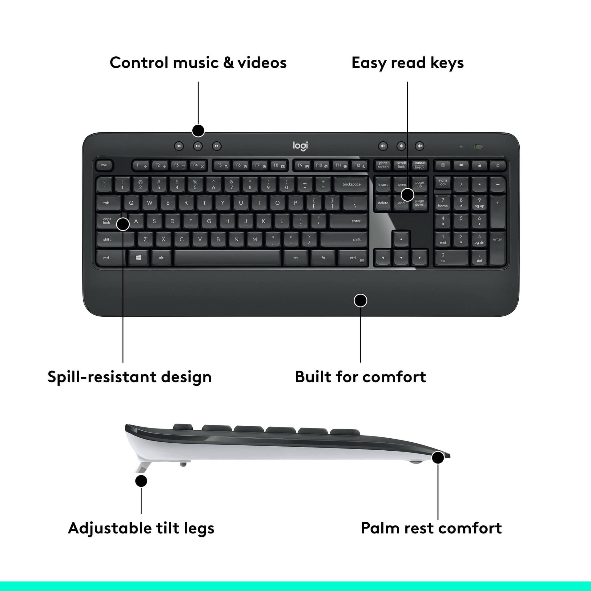 Logitech Wireless Combo MK540 full-size wireless keyboard and mouse set