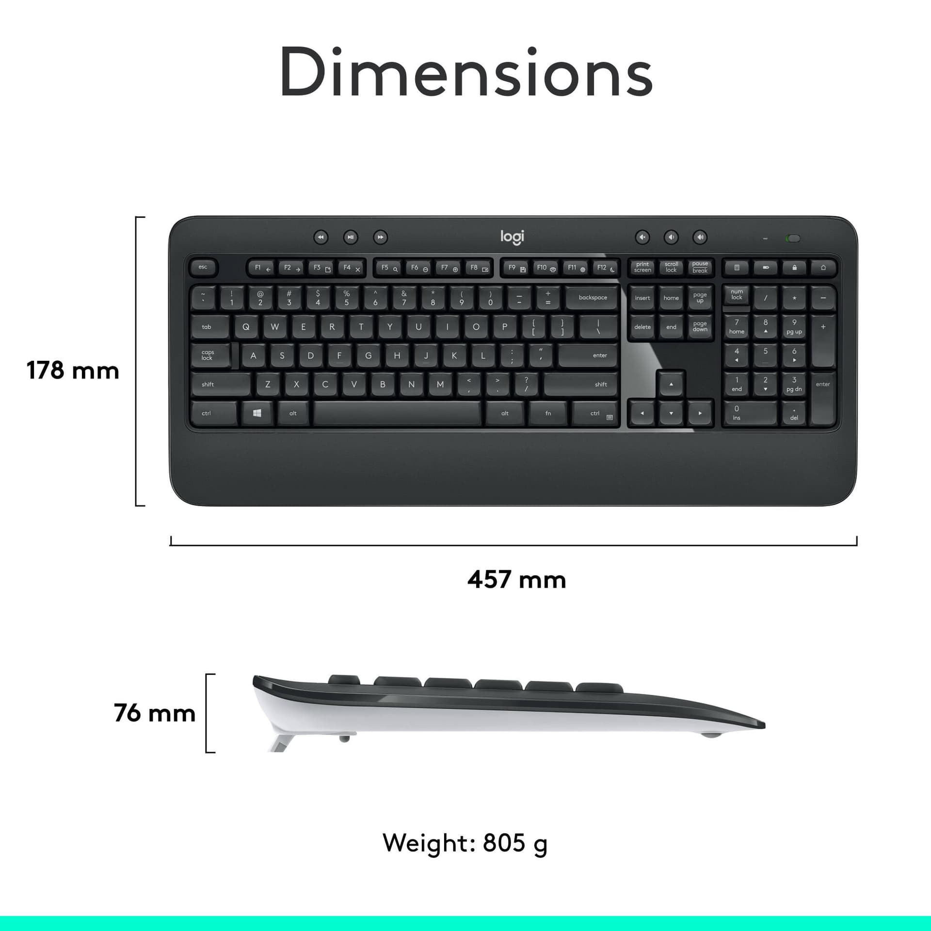 Logitech Wireless Combo MK540 full-size wireless keyboard and mouse set