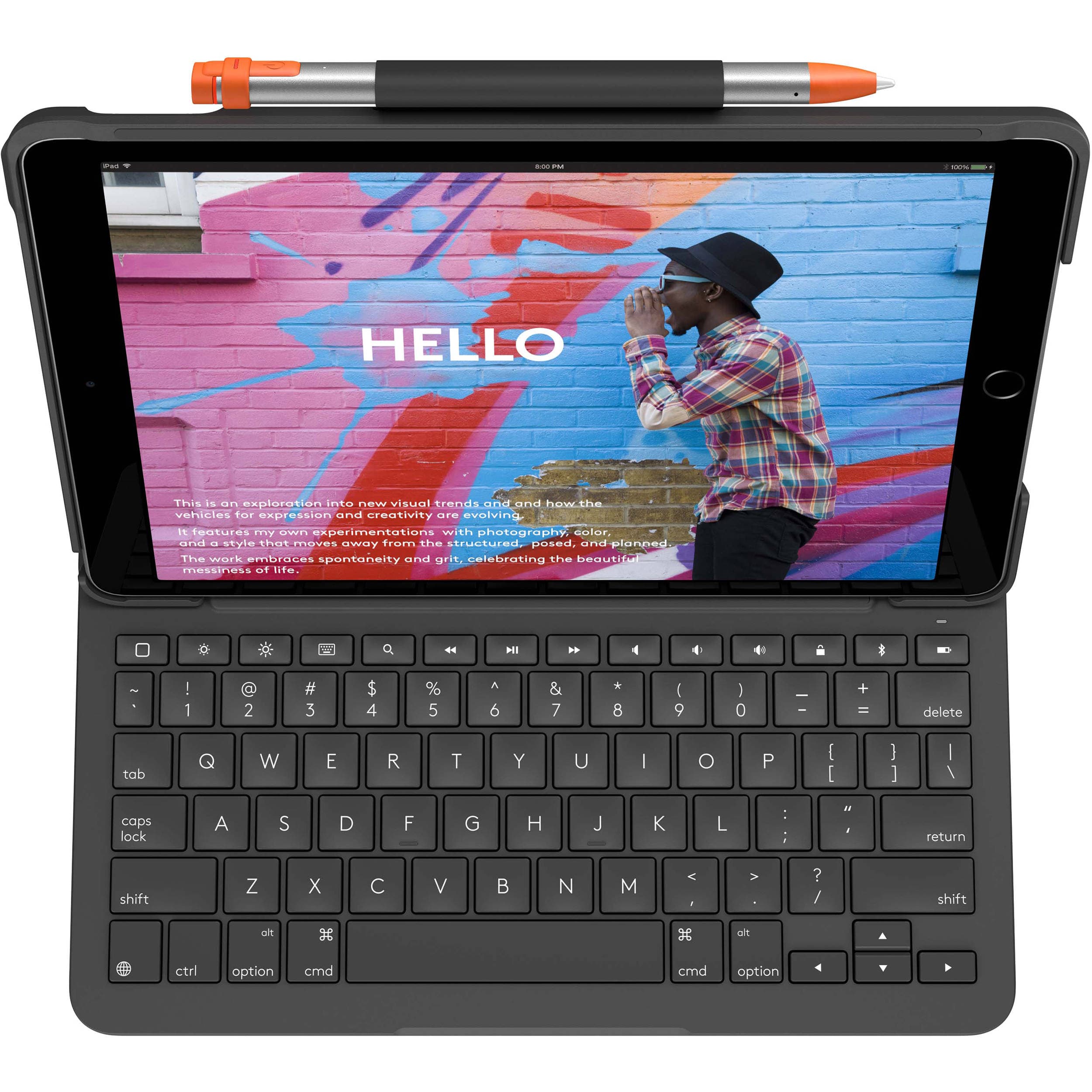 Logitech Slim Folio graphite keyboard case for iPad 7th, 8th, and 9th generation