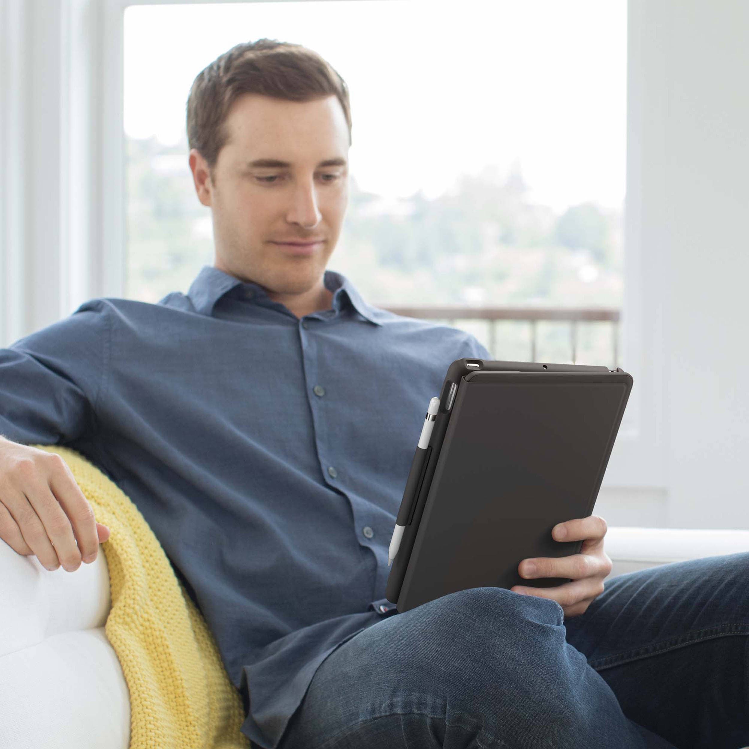 Logitech Slim Folio graphite keyboard case for iPad 7th, 8th, and 9th generation