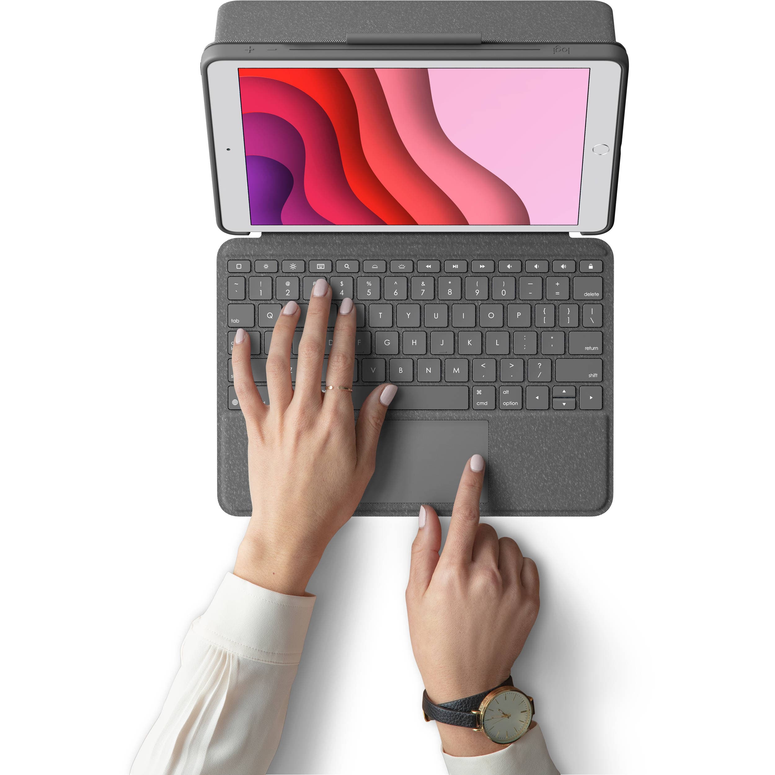 Logitech Combo Touch keyboard case for iPad 7th 8th 9th generation in graphite